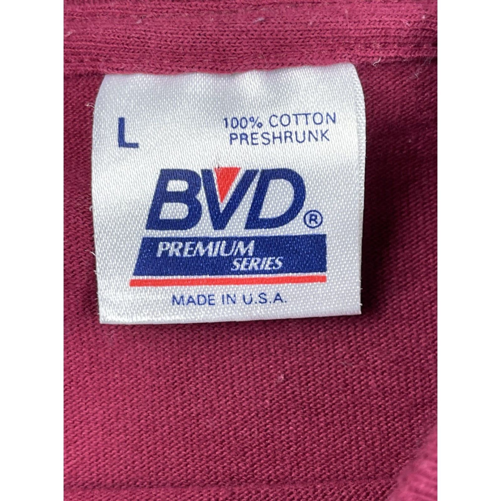 Vintage VINTAGE BVD T-Shirt Shirt Pocket 90s Adult Mens L Red Cotton Crew Neck Short Sleeve Tee Mens Ter USA 90s Size US L / EU 52-54 / 3 - 2 Thumbnail