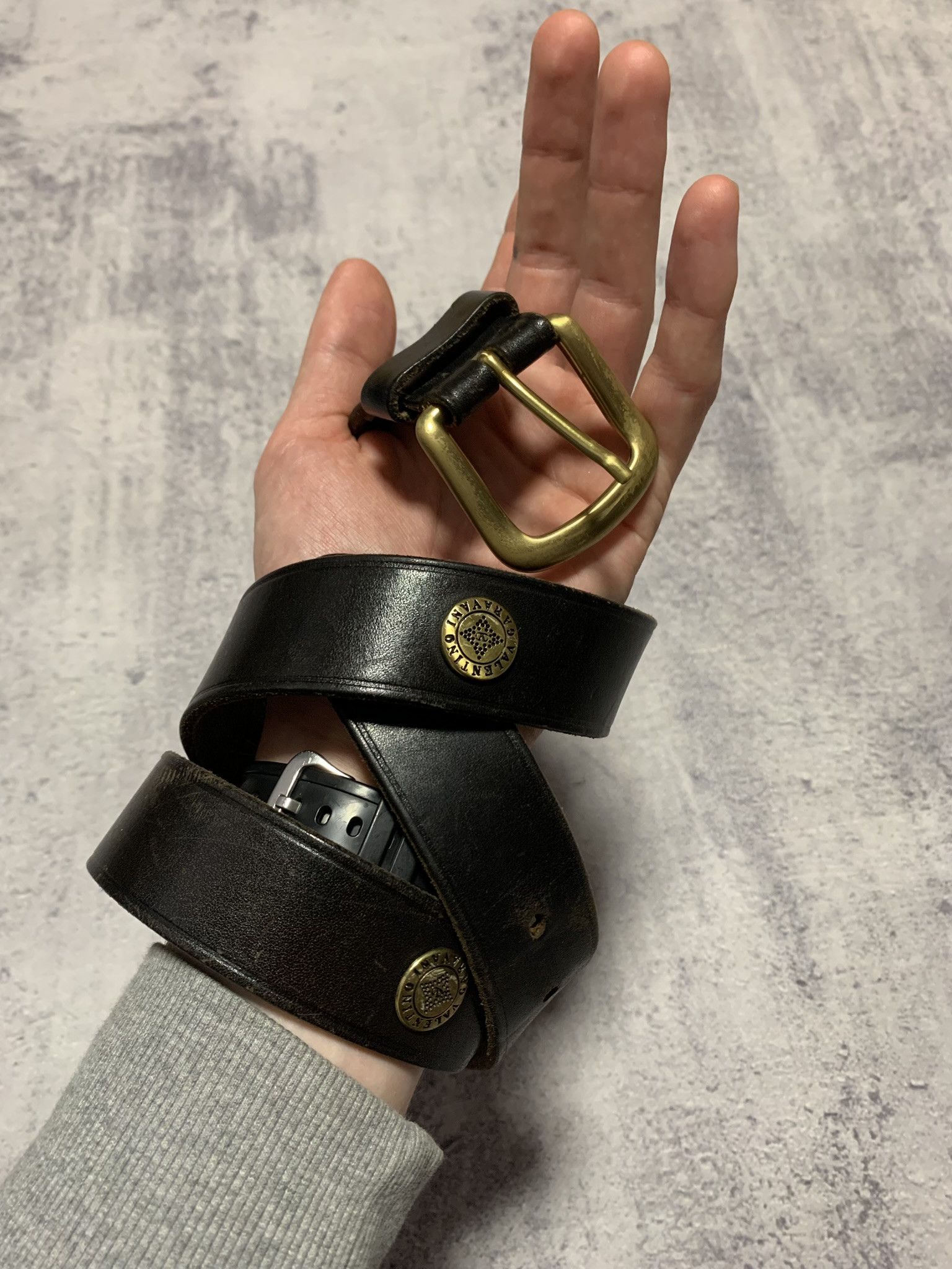 Valentino Valentino Garavani Men Leather Belt Size ONE SIZE - 1 Thumbnail