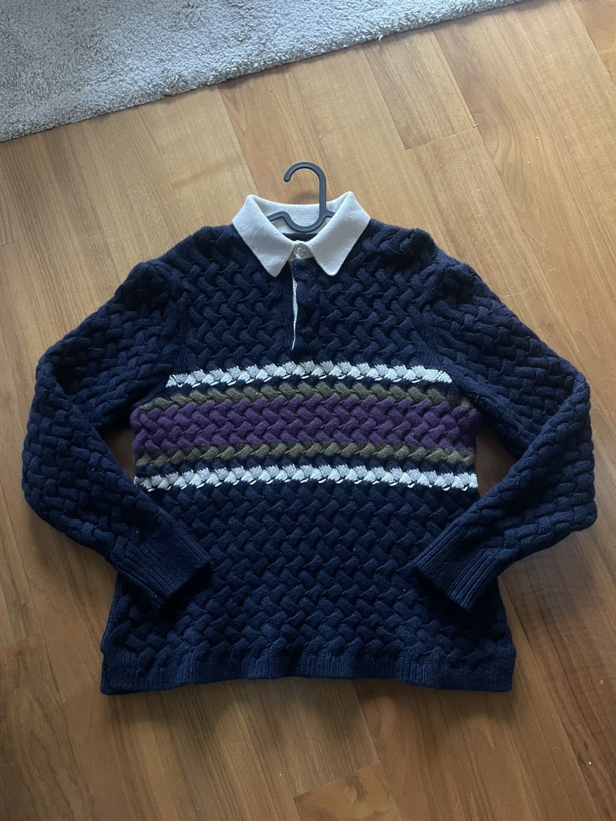 Aime Leon Dore Aime Leon Dore Basketweave Rugby Knit Size US M / EU 48-50 / 2 - 1 Thumbnail