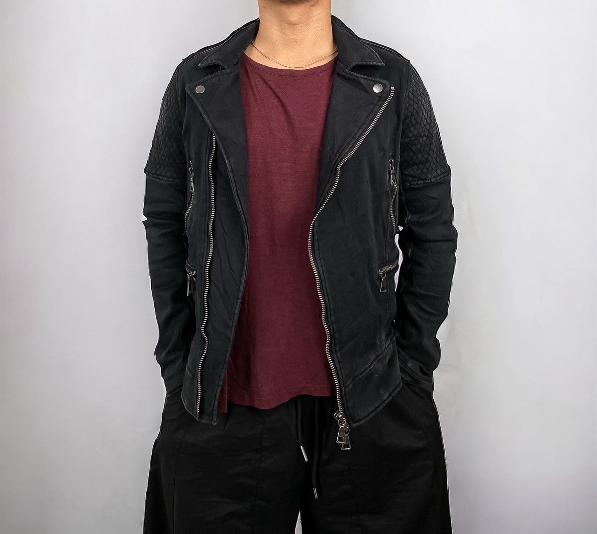 In The Attic × Le Grande Bleu (L.G.B.) In The Attic Stretchy Cotton Ramones Biker Jacket Size US M / EU 48-50 / 2 - 1 Thumbnail