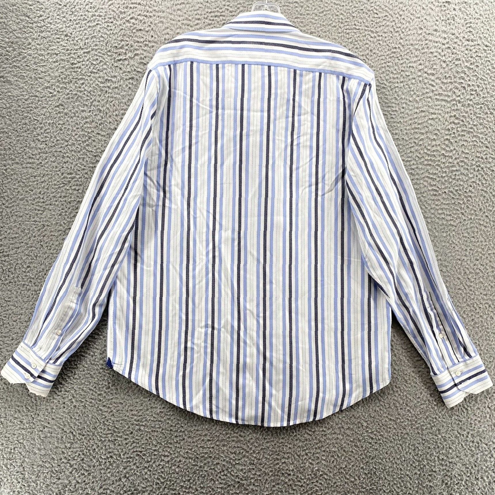 Robert Graham Robert Graham Shirt Adult XL Blue Striped Flip Cuff Button Down Long Sleeve Mens Size US XL / EU 56 / 4 - 7 Thumbnail