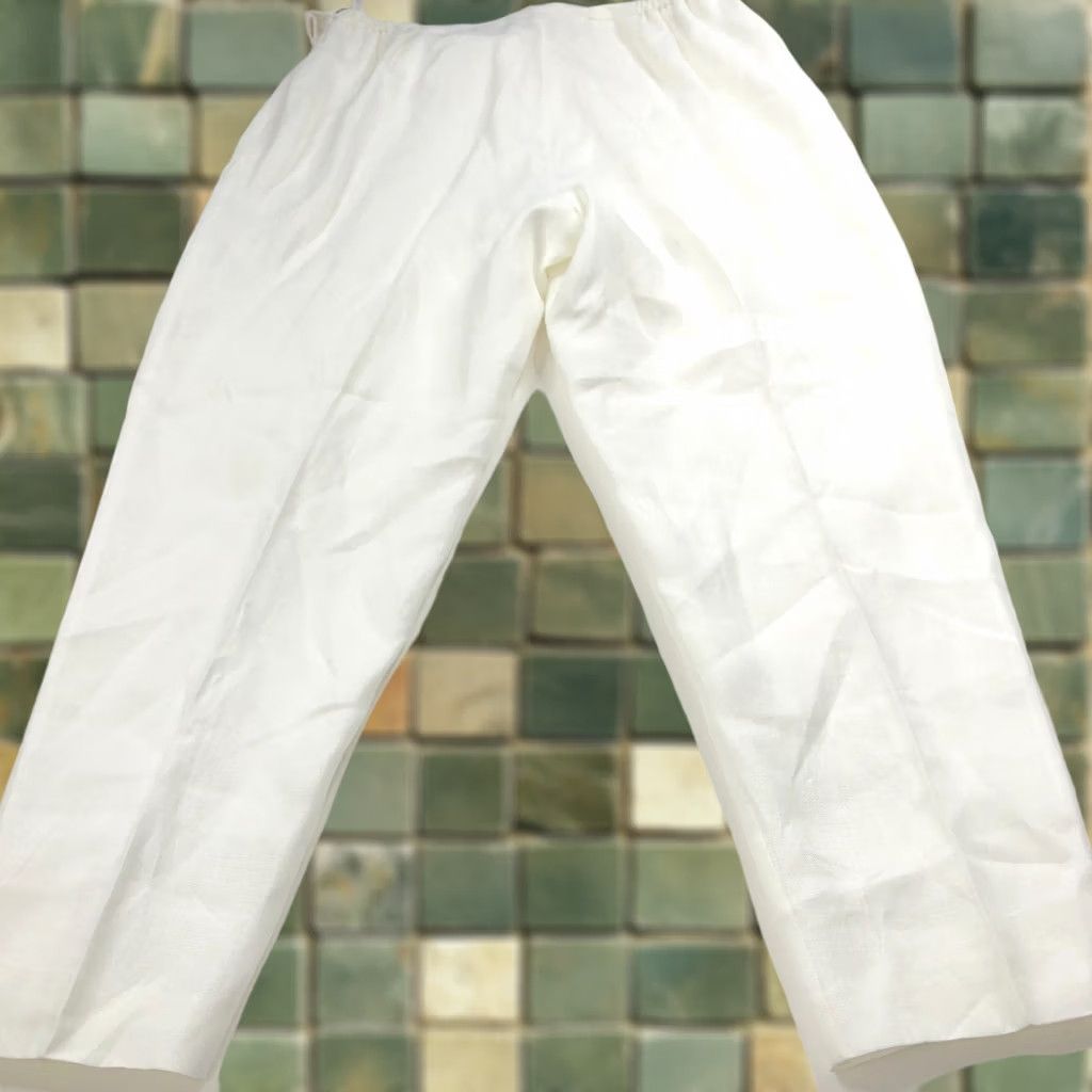 Talbots Talbots Irish Linen Pants Plus 18W High Rise Straight White NEW Fit 36W 30L Size 25" / US 0 / IT 36 - 1 Thumbnail