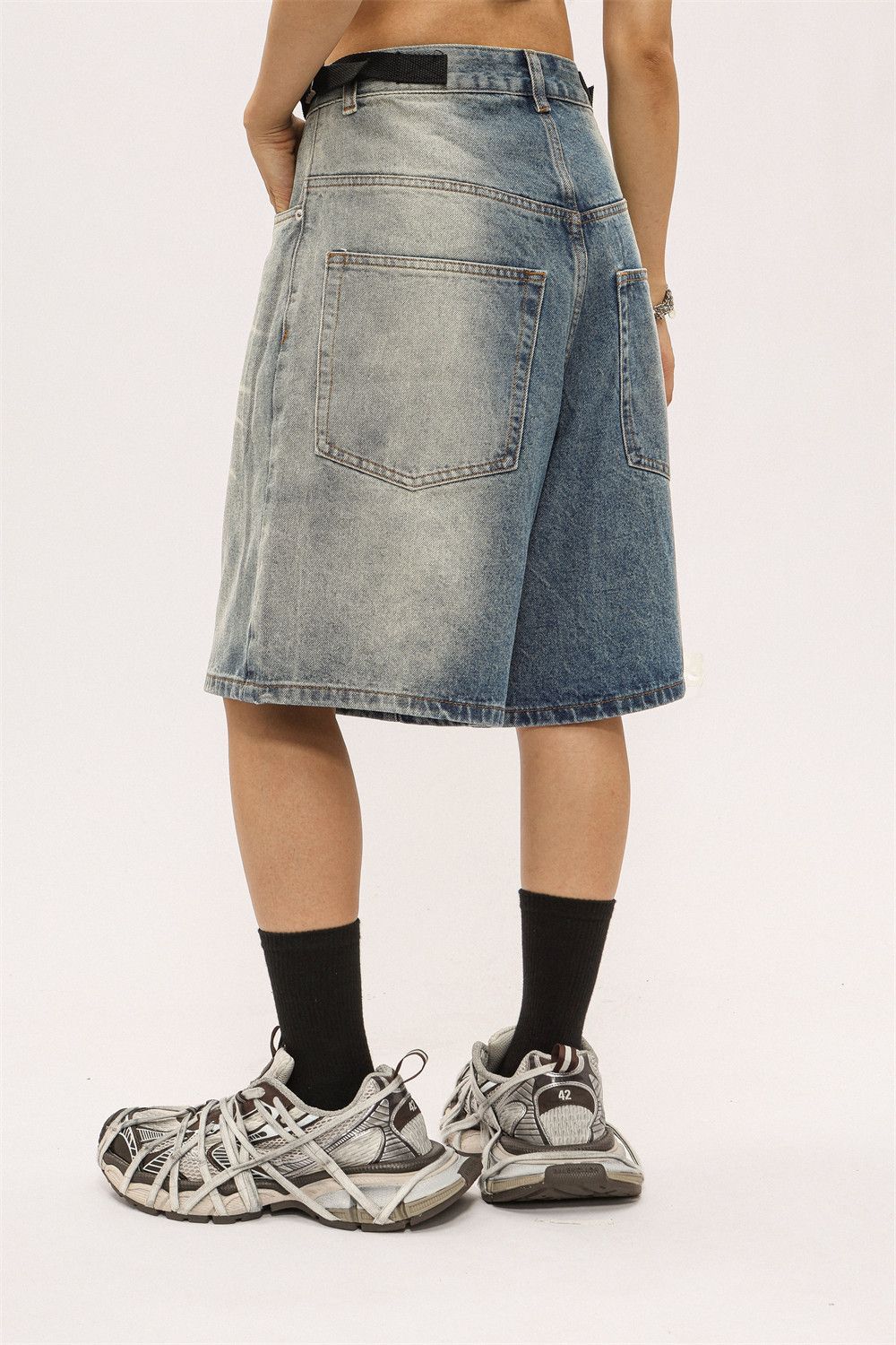 Japanese Brand × Vintage Water Ripples Denim Short Size US 28 / EU 44 - 4 Thumbnail