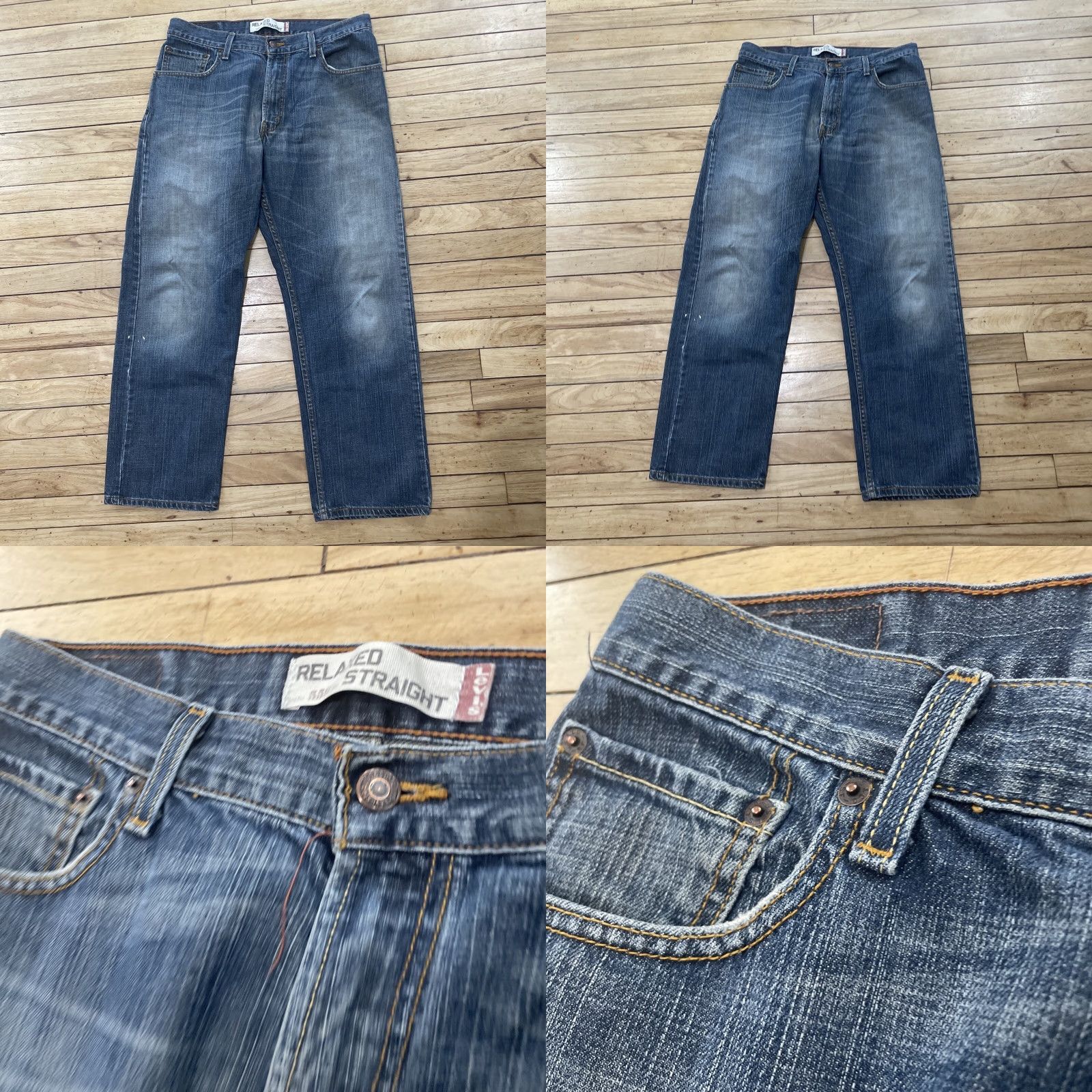 Levi's VINTAGE Levi's 559 Jeans Men 32x28 Relaxed Straight Blue Paint Grunge Y2k Denim 5-Pocket Classic Denim Blue Mens Size US 32 / EU 48 - 9 Thumbnail