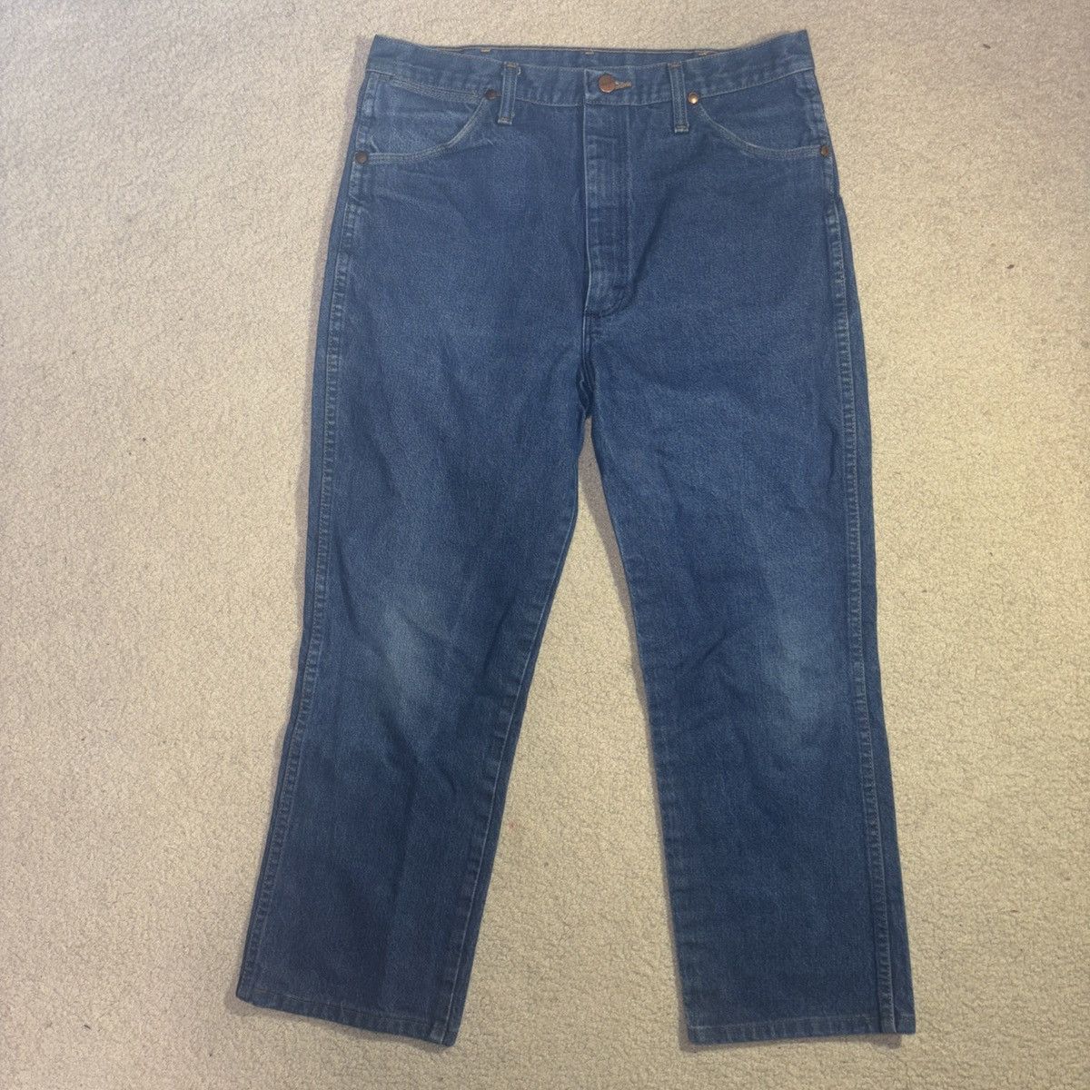 Vintage × Wrangler Wrangler 936DEN Men’s 36x34 Straight Leg Denim Jeans Vintage Size US 36 / EU 52 - 4 Thumbnail
