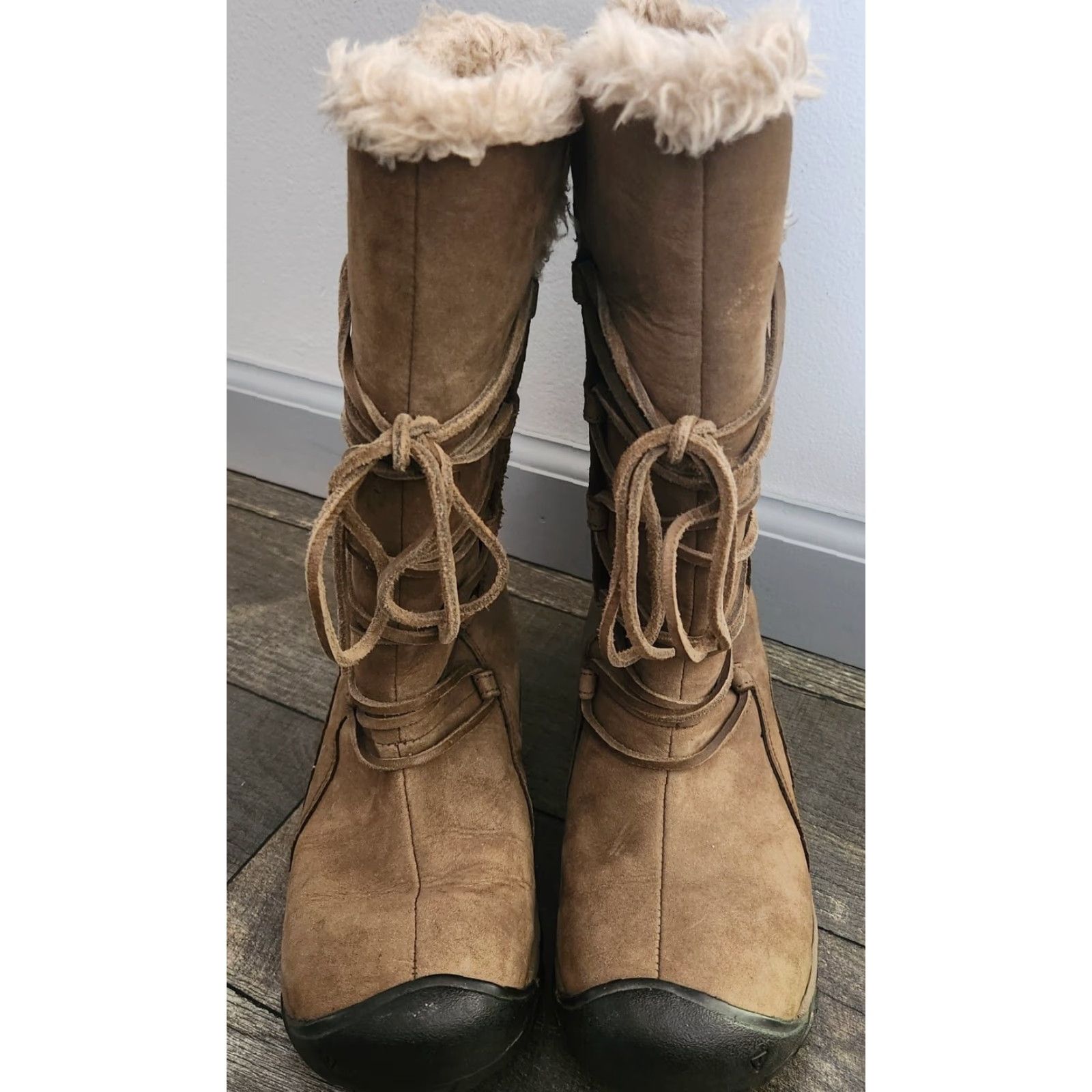 KEEN VINTAGE KEEN Womens 6.5 Waterproof Brown Leather Lace Up Boots Snow Warm Dry Keen Size US 7 / IT 37 - 2 Thumbnail