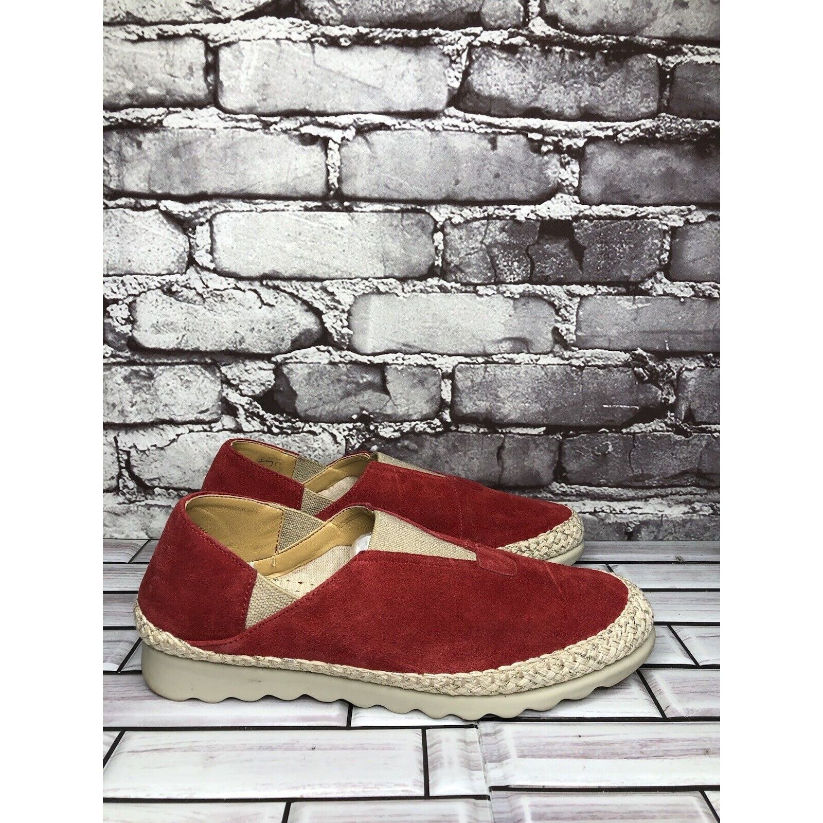 Other The Flexx Red Suede Leather Espadrilles Slip On Shoes Women Size US 8.5 / IT 38.5 - 10 Thumbnail