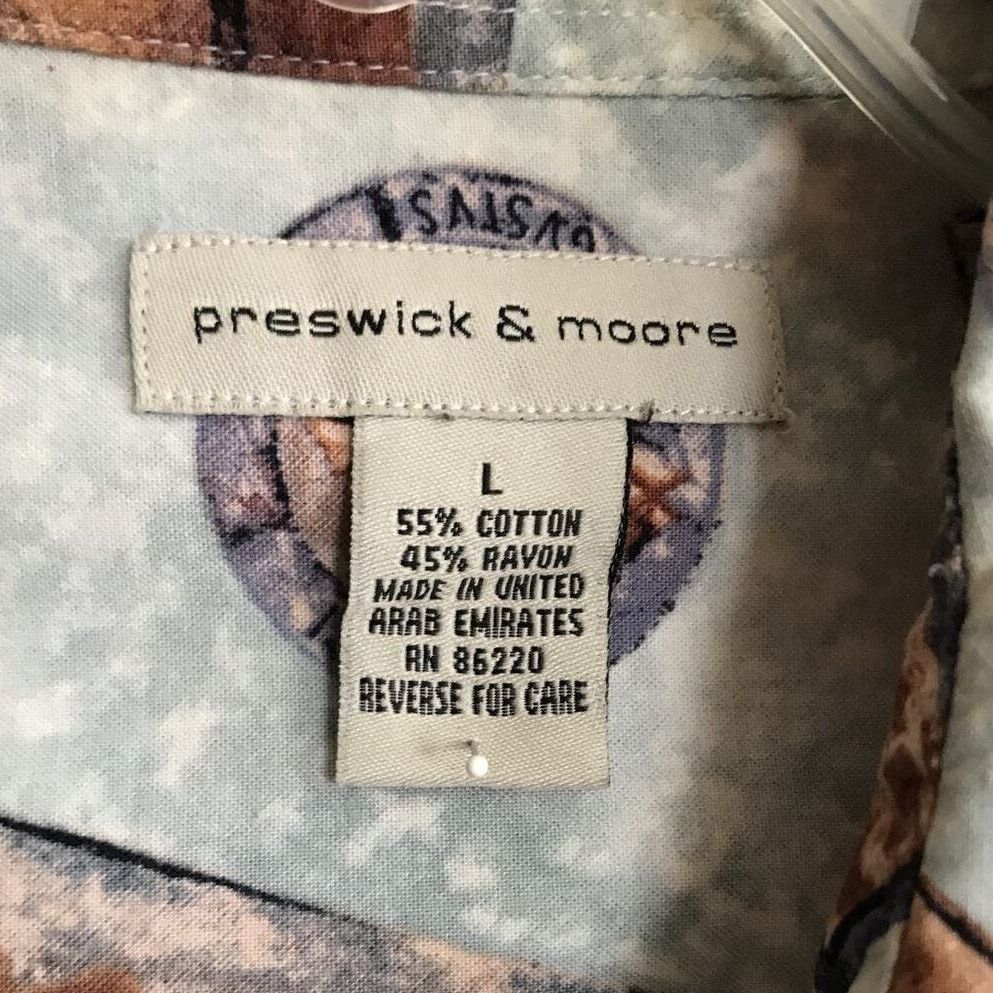 Other Preswick & Moore Vintage Men’s L Button Cotton Blend Shirt Size US L / EU 52-54 / 3 - 2 Thumbnail