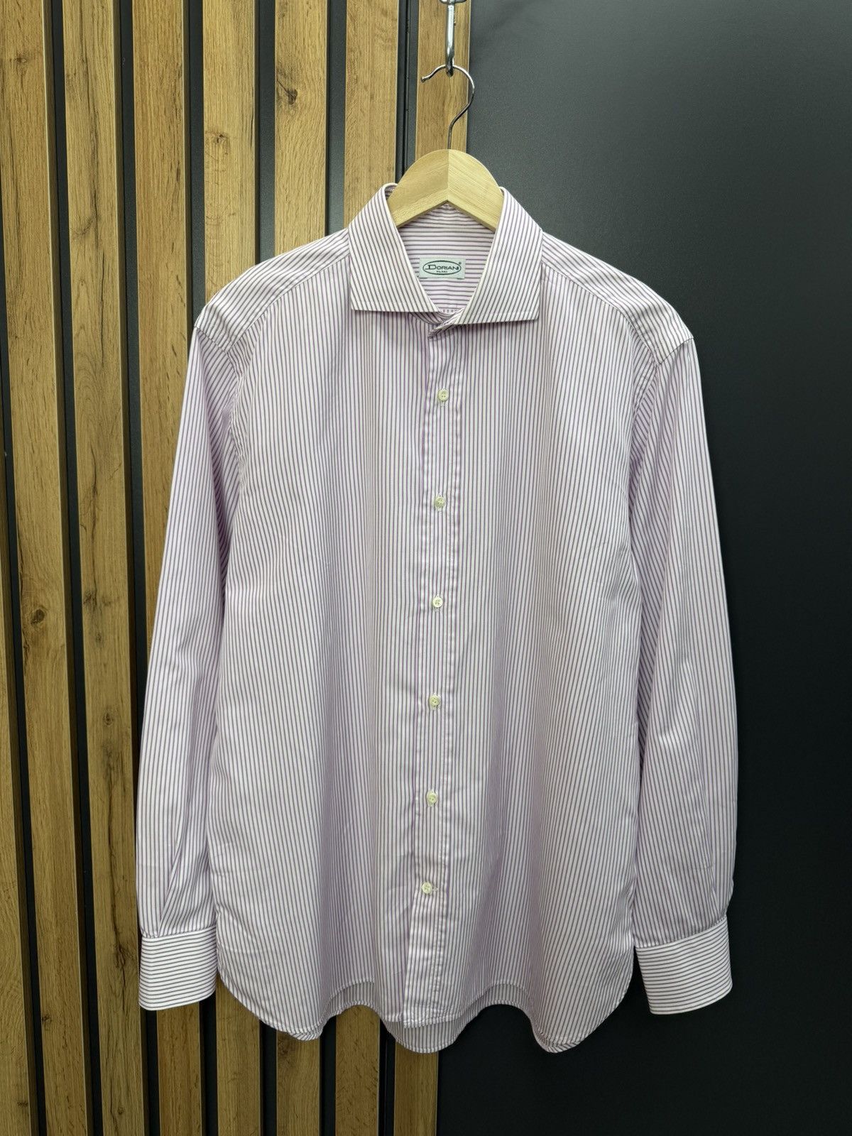 Doriani Doriani Milano Purple Striped Shirt Size 42 16 1/2 Size US L / EU 52-54 / 3 - 1 Thumbnail