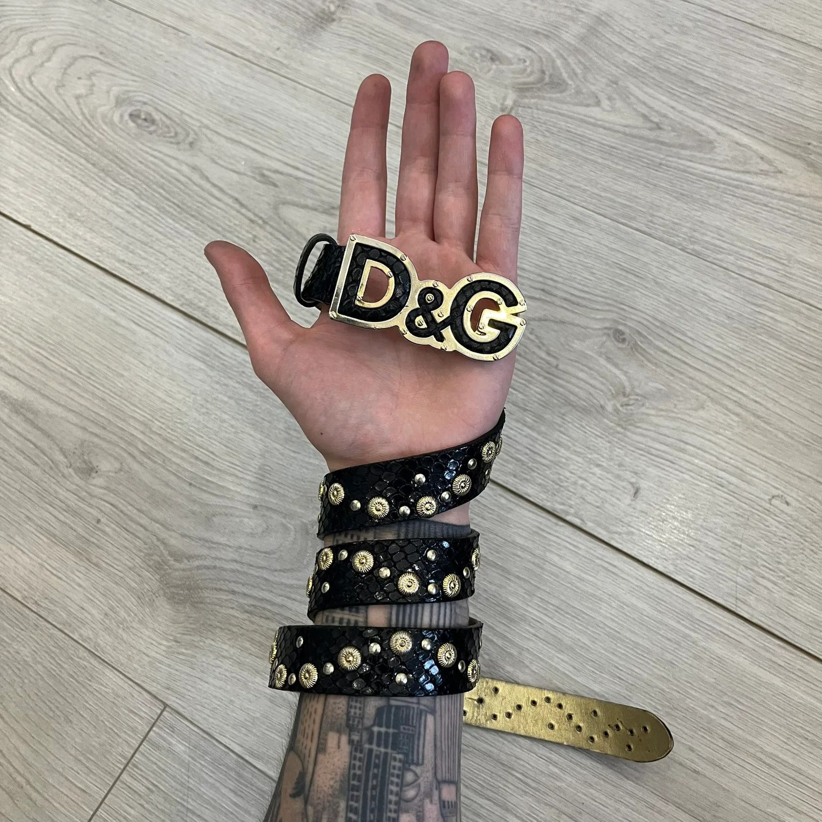 Dolce & Gabbana Dolce & Gabbana Leather Studded Black Belt Size ONE SIZE - 1 Thumbnail