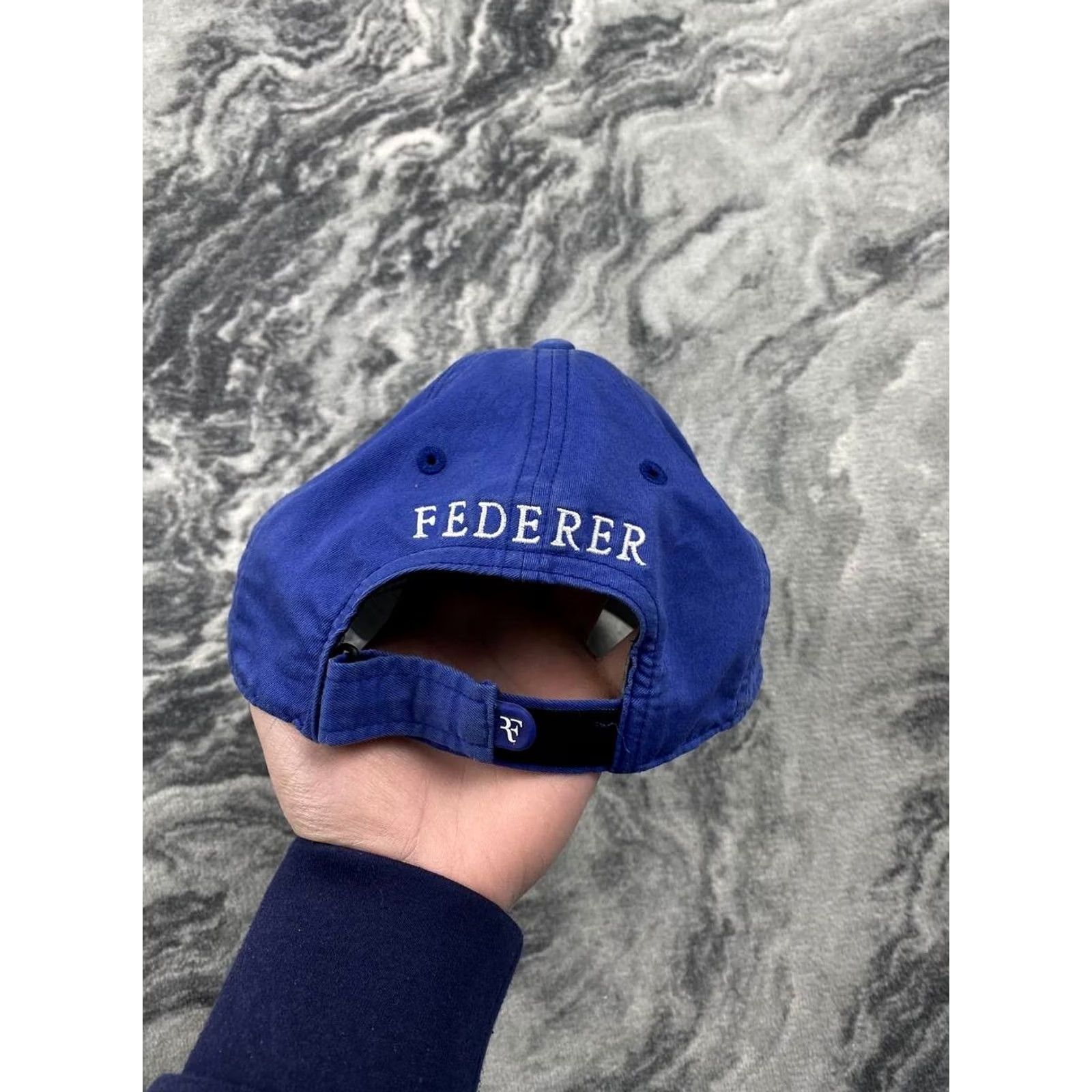 Nike Nike AeroBill Roger Federer RF Baseball Cap Men Blue Logo Cap Sports Casual One Size Adjustable Summer Spring Fall Size ONE SIZE - 6 Thumbnail