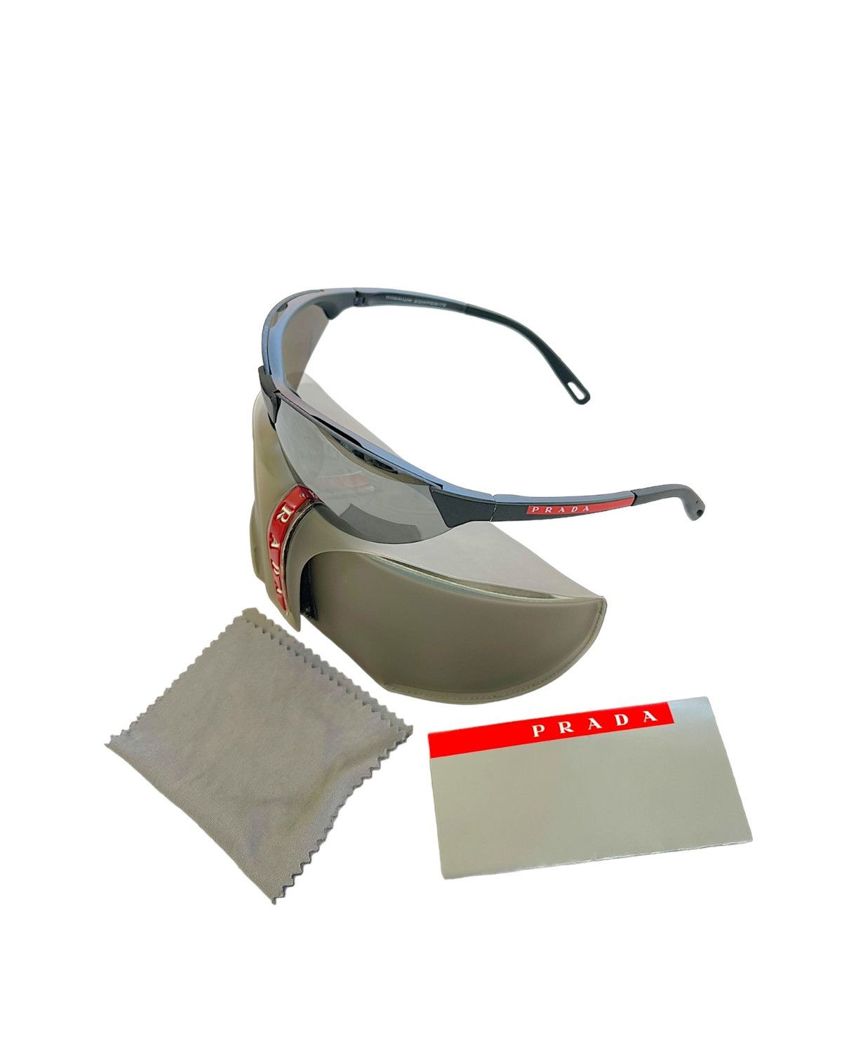 image of Vintage Prada Sport Titanium Sunglasses in Black, Men's