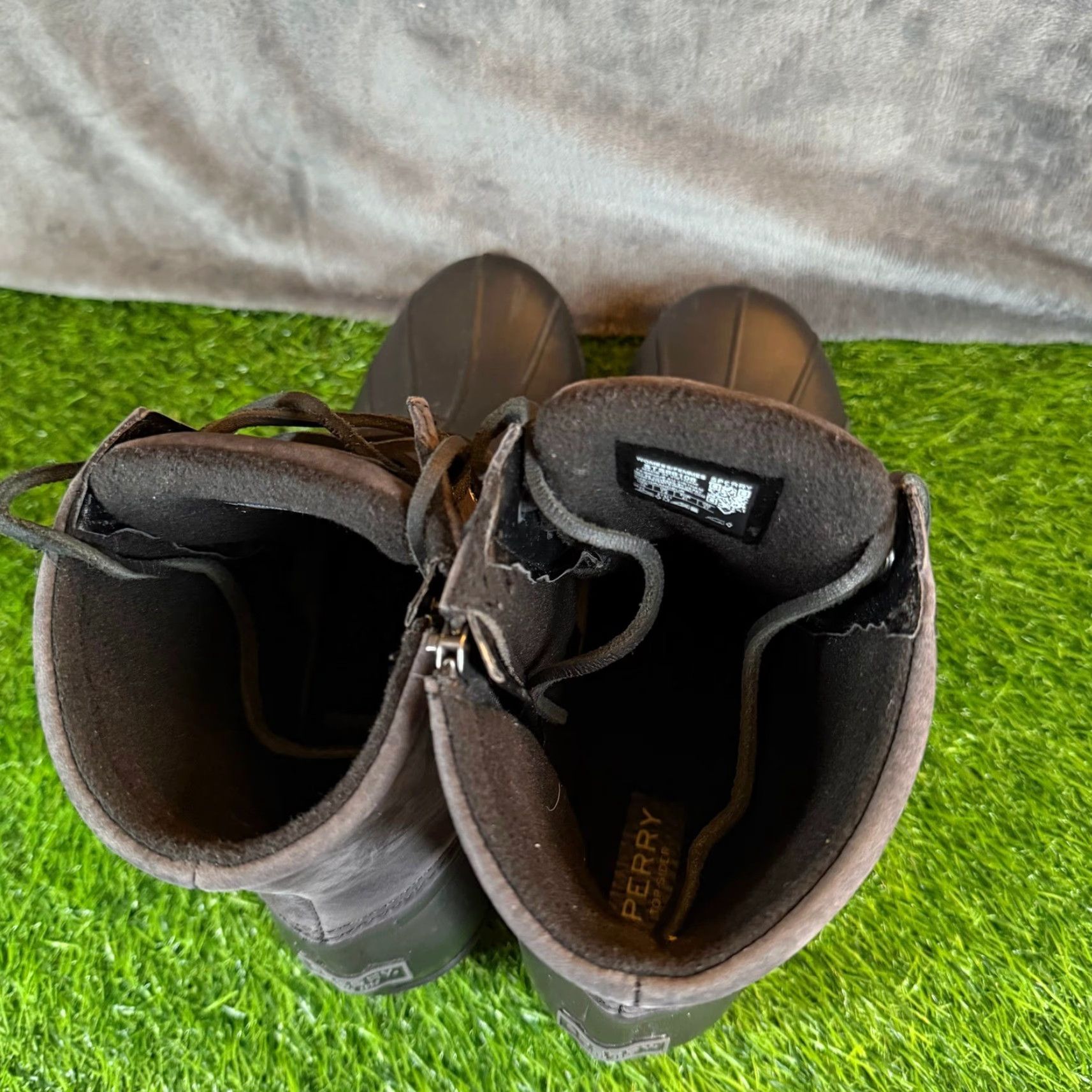 Sperry Sperry Saltwater Black Grey Leather Rubber Duck Boots STS88108 Womens Size 10 Size US 11 / IT 41 - 7 Thumbnail