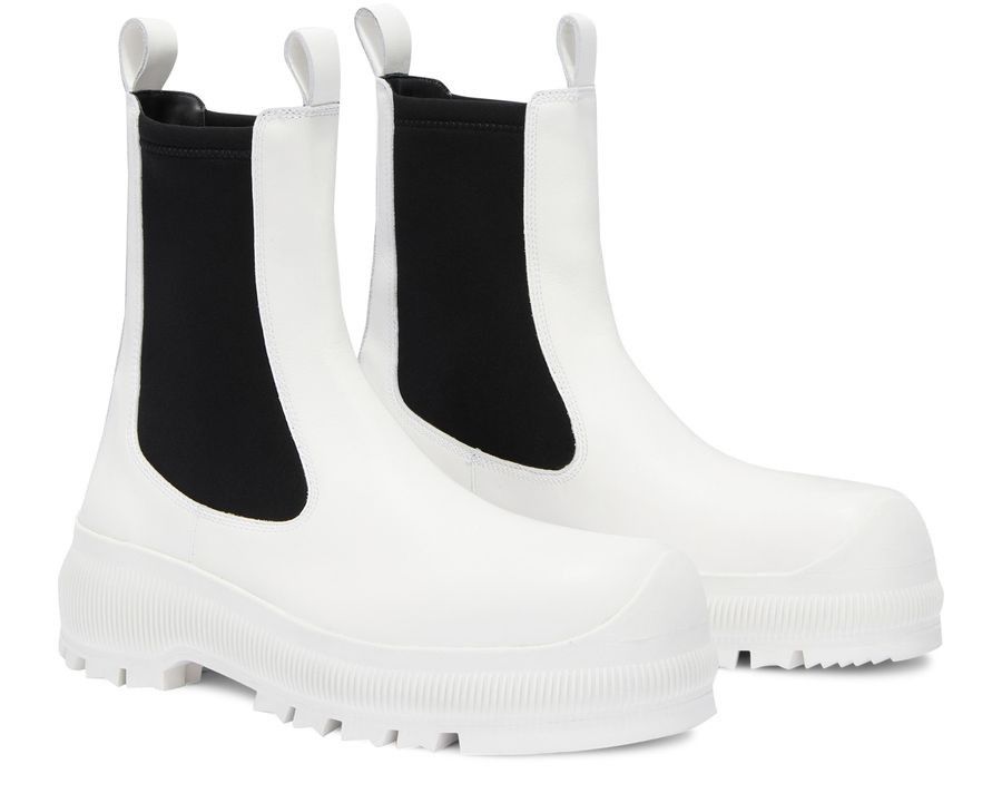 Jil Sander o1y0925 Ankle Boots in White/Black Size US 6 / IT 36 - 2 Thumbnail