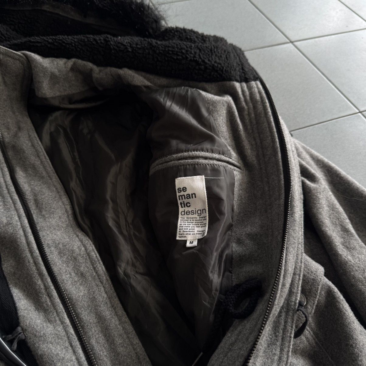 If Six Was Nine 2000s Semantic Duffle Fur Wool Jacket Size US M / EU 48-50 / 2 - 9 Thumbnail