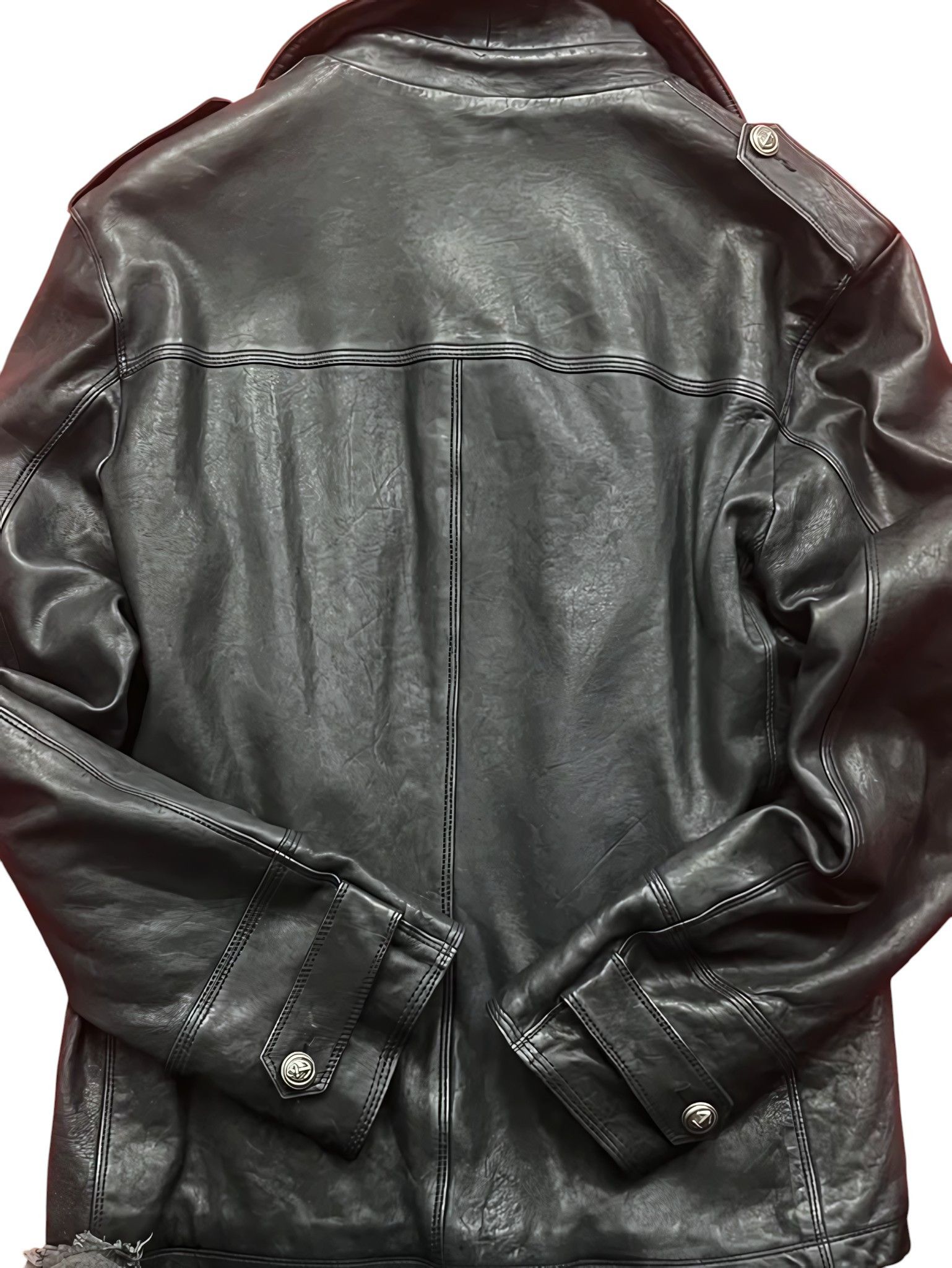 Dolce & Gabbana HEAVY LEATHER ARMY JACKET Size US L / EU 52-54 / 3 - 3 Thumbnail