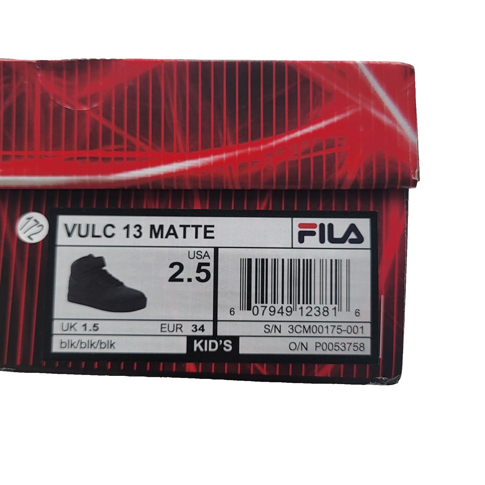 Fila FILA® Vulc 13 Matte Kid's Sz 2.5 Triple Black 3CM00175-001 Size US 4 / IT 34 - 8 Thumbnail