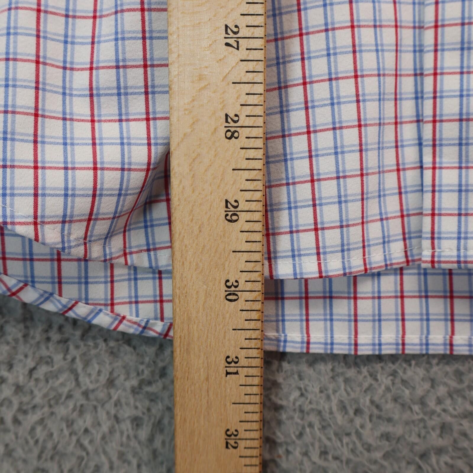 Mizzen+Main Mizzen Main Shirt Men M Medium Trim Fit Red Blue Plaid Size US M / EU 48-50 / 2 - 3 Thumbnail