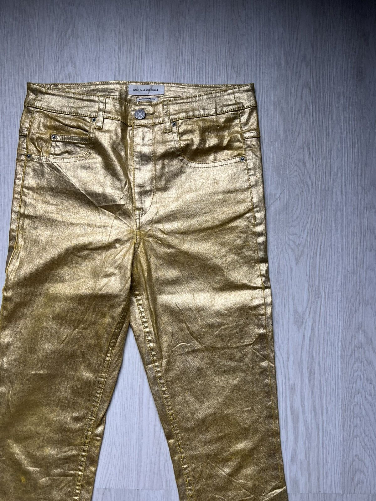 Isabel Marant Etoile Isabel Marant Golden Waxed Coated Skinny Jeans Hedi Inspired Size US 28 / EU 44 - 3 Thumbnail