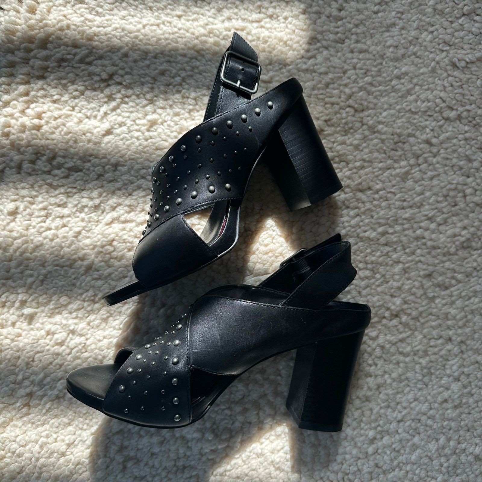 Treasure & Bond Treasure & Bond Stacked Heel Studded Sandal Black Size 8.5 Size US 8.5 / IT 38.5 - 1 Thumbnail