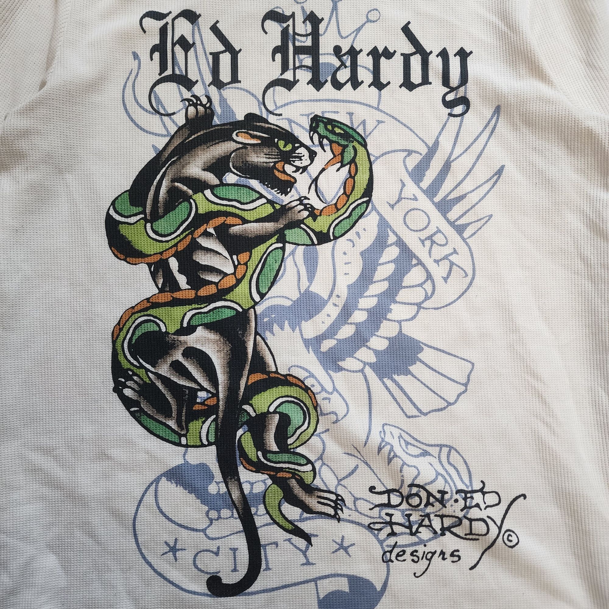 Ed Hardy Ed Hardy White Long Sleeve Thermal Graphic t-shirt Size US M / EU 48-50 / 2 - 10 Thumbnail