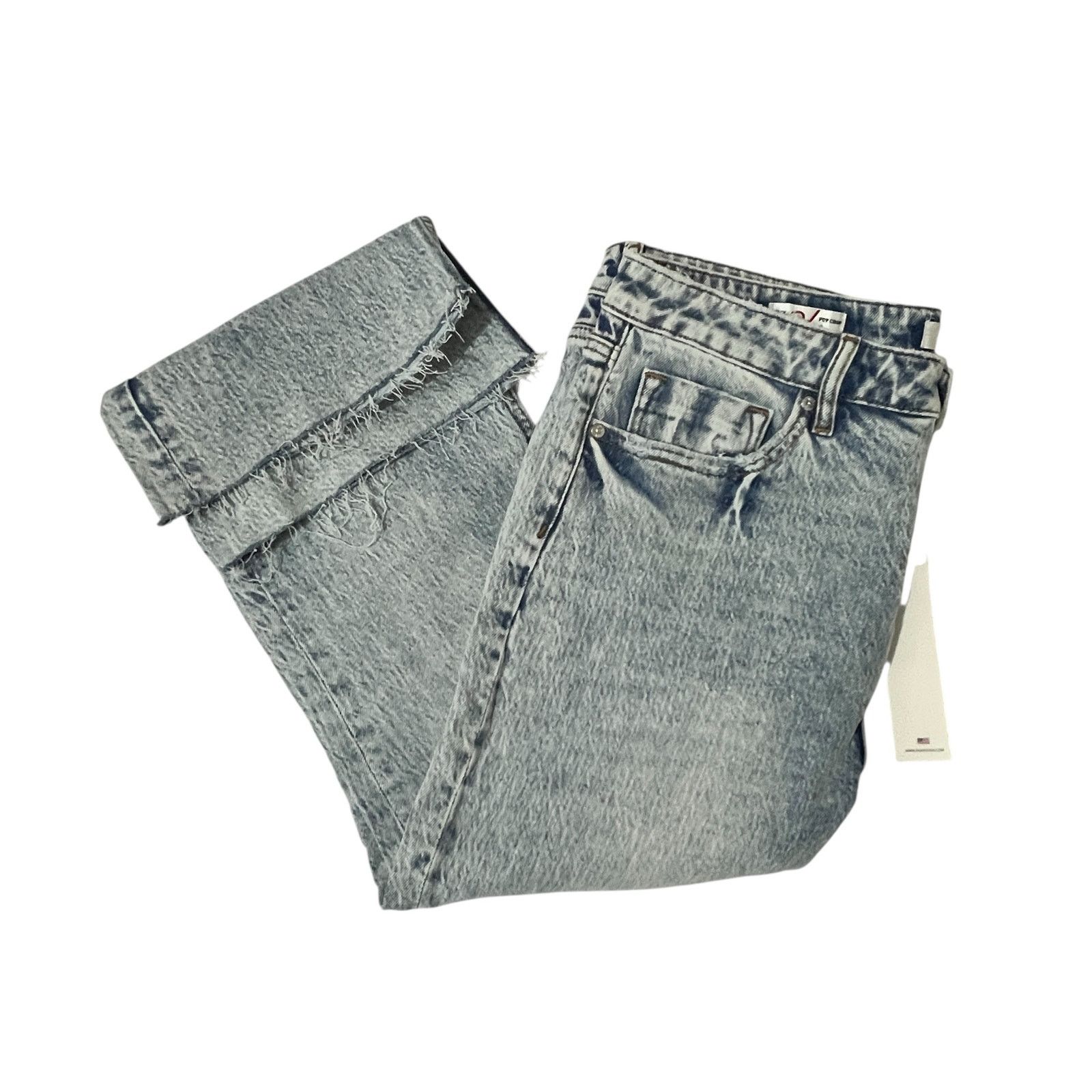 Other Miley Pop Crop Bootcut Jeans - Raw Hem Edge Zip Fly Button Size 32" / US 10 / IT 46 - 8 Thumbnail