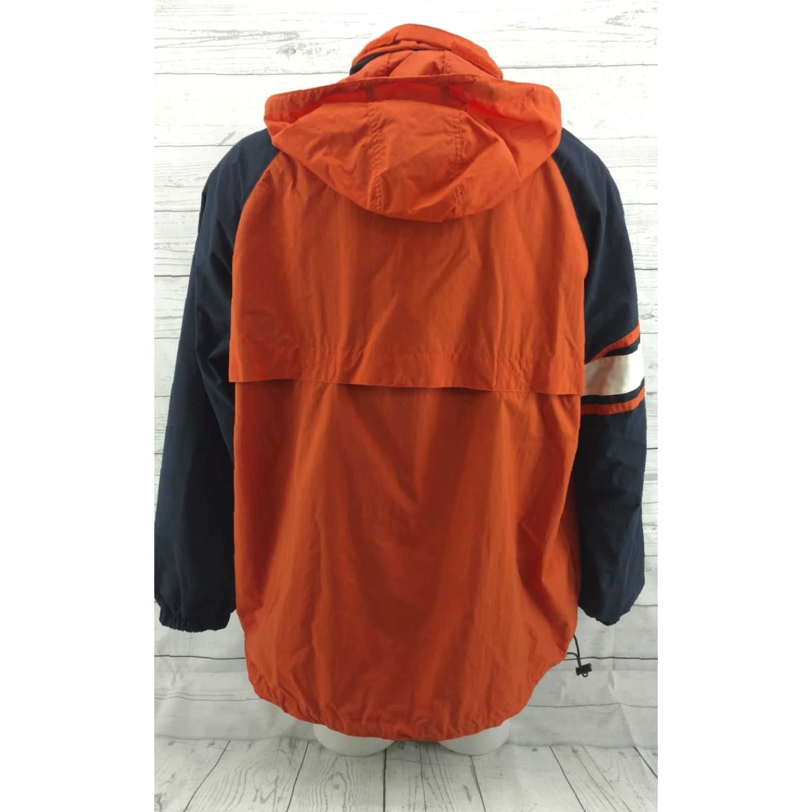 Chaps Chaps Ralph Lauren Windbreaker Jacket Full Zip Hideaway Hoodie Large Orange Blue Size US L / EU 52-54 / 3 - 4 Thumbnail