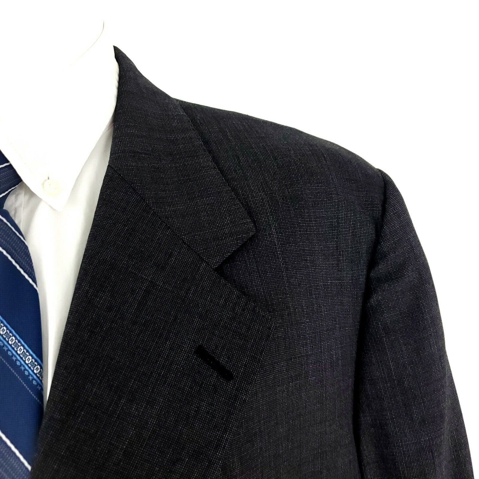 J.P. Tilford × Samuelsohn Samuelsohn JP Tilford Wool 3 Button Blazer 44L Gray Nailshea Size 44L - 2 Thumbnail