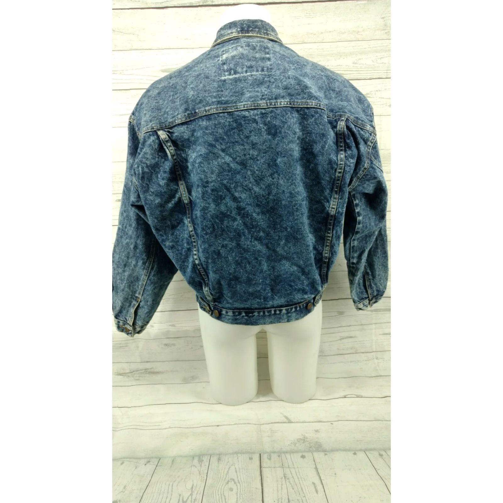Guess VINTAGE GUESS Jeans Jacket Denim Trucker Dark Acid Wash 80s 90s Men’s Large Blue Size US 33 - 6 Thumbnail