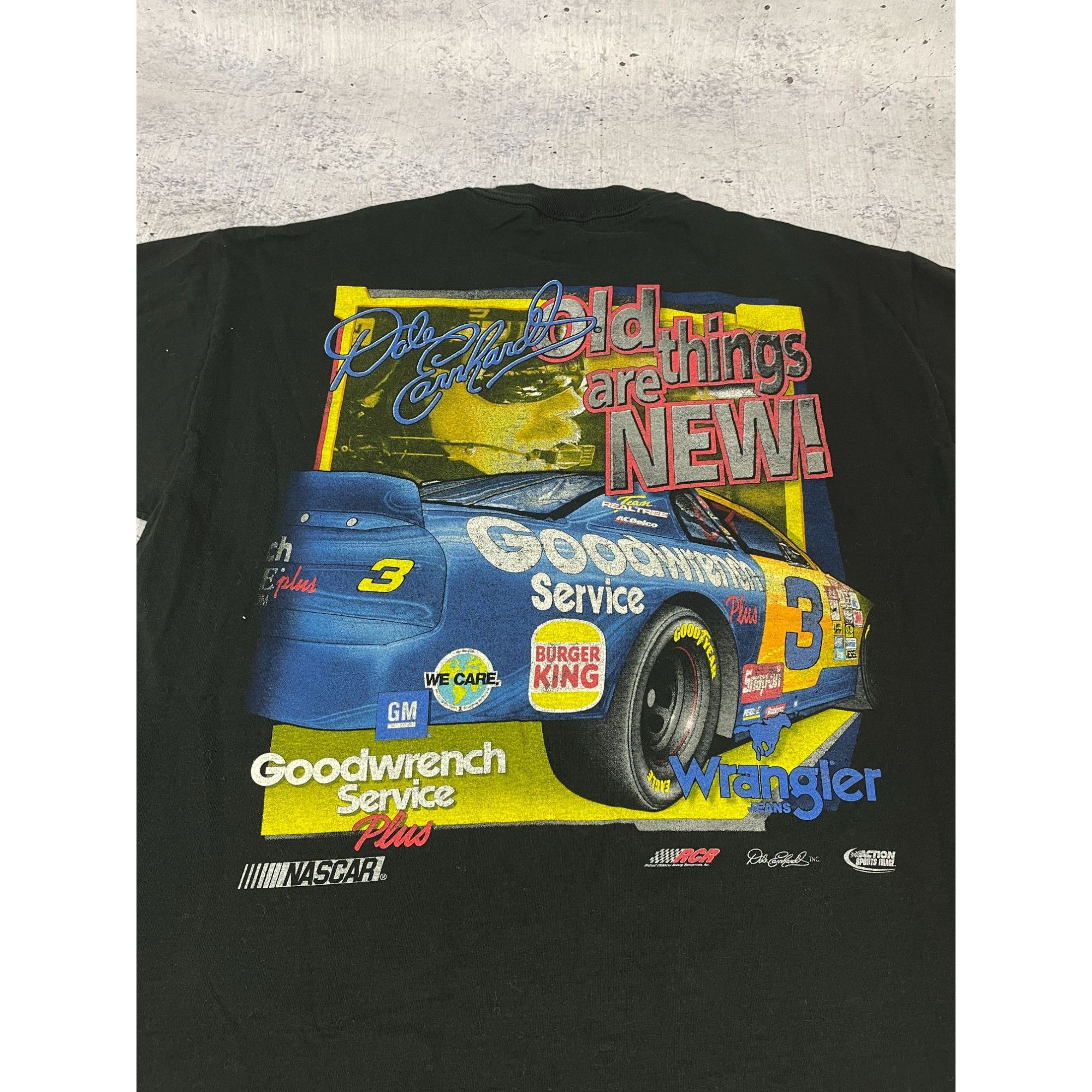 Vintage Men's Black Faded Vintage T-shirt Baggy Cars Motorsport Cott Size US M / EU 48-50 / 2 - 6 Thumbnail