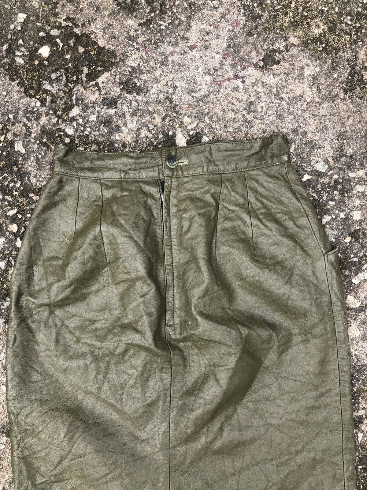 Japanese Brand × Vintage Vintage Maelstrom Leather Army Style Skirt Size 25" / US 0 / IT 36 - 3 Thumbnail