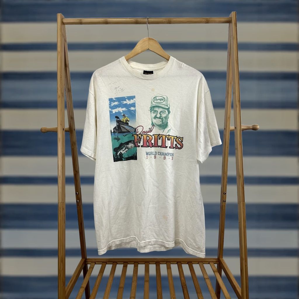 Vintage VTG 90s David Fritts 1993 World Champion Ranger Boats Fishing Signed T-Shirt XL Men's White Nike Shirt Size US XL / EU 56 / 4 - 1 Thumbnail