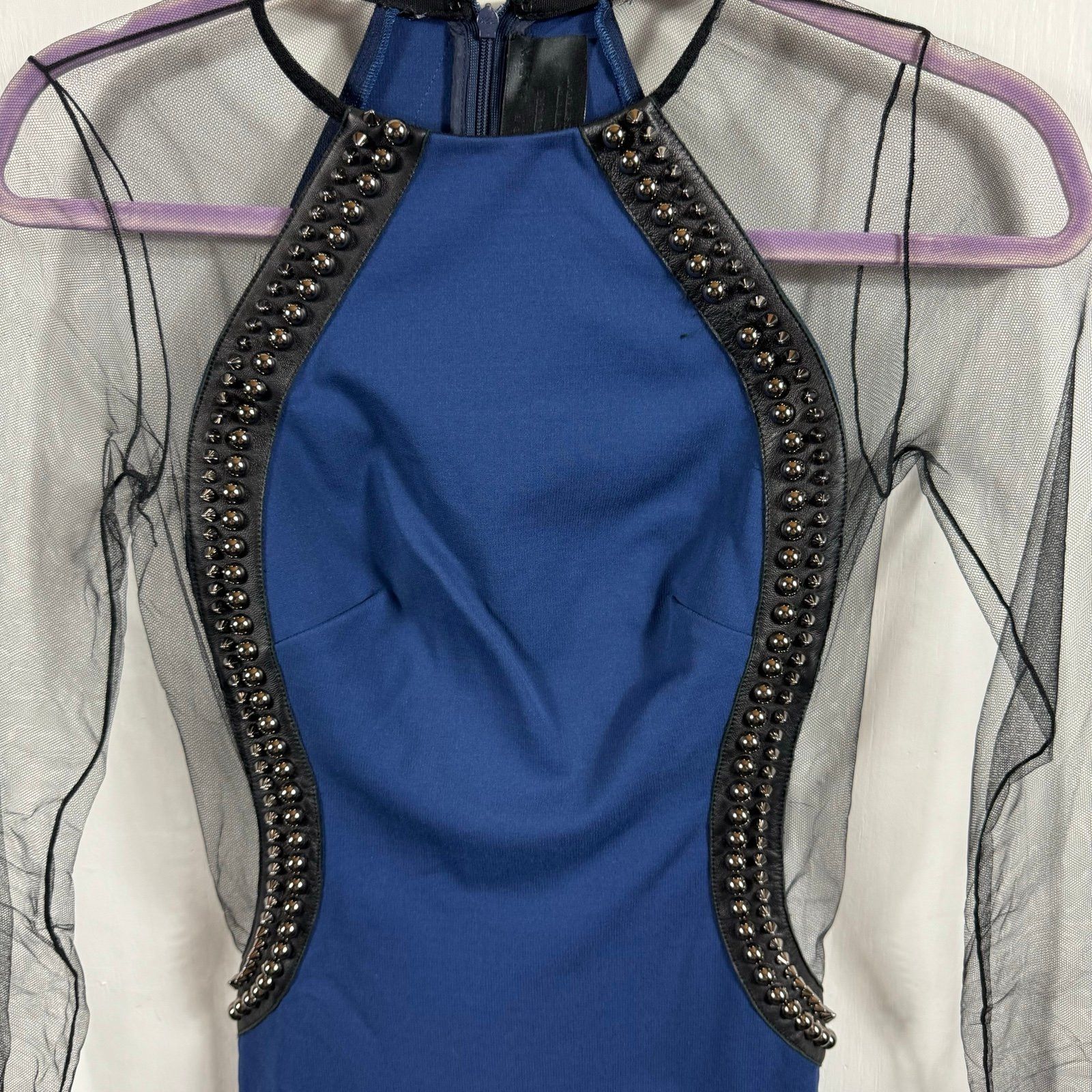 Philipp Plein Philipp Plein Women's The Outsider Sheer Sleeves Dress navy Size S / US 4 / IT 40 - 4 Thumbnail