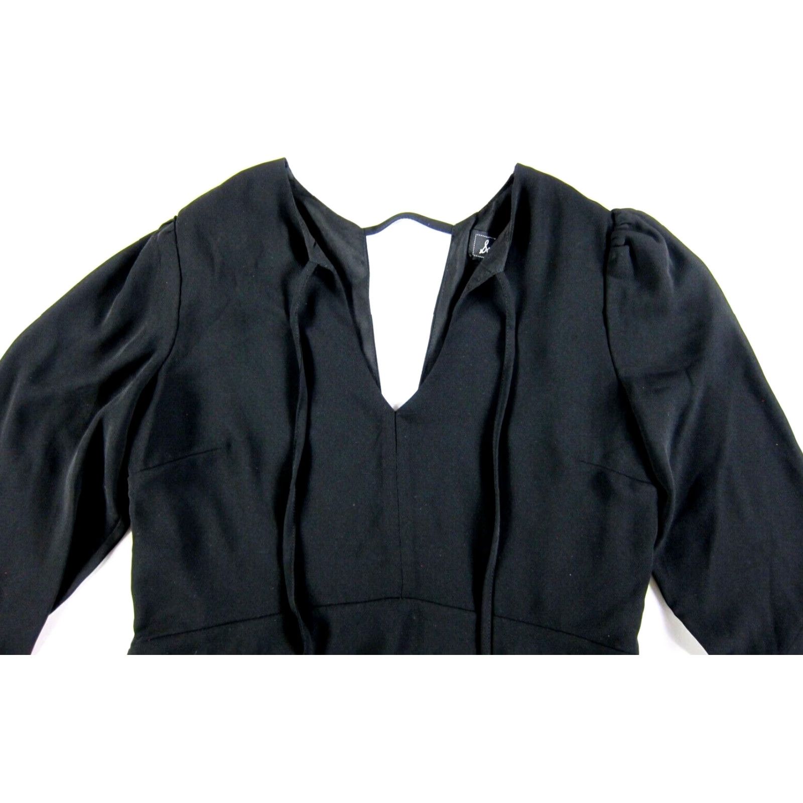 Sam Edelman NWT Sam Edelman Classic Black V-Neck Long Flare Sleeve Sheath Dress Size 0 Size XS / US 0-2 / IT 36-38 - 4 Thumbnail
