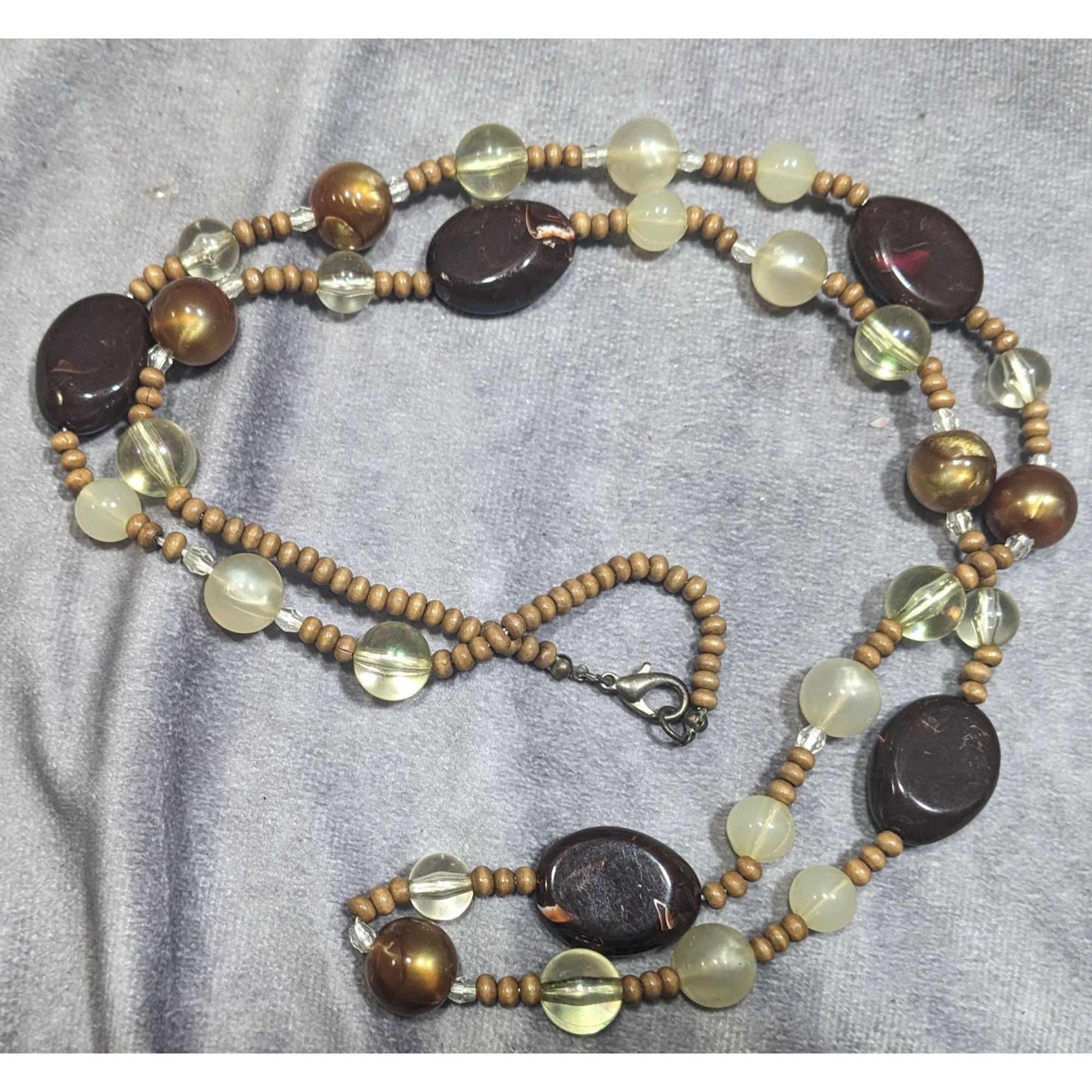 Other Bohemian Earth Tone Acrylic And Wood Beaded Necklace Size ONE SIZE - 5 Thumbnail