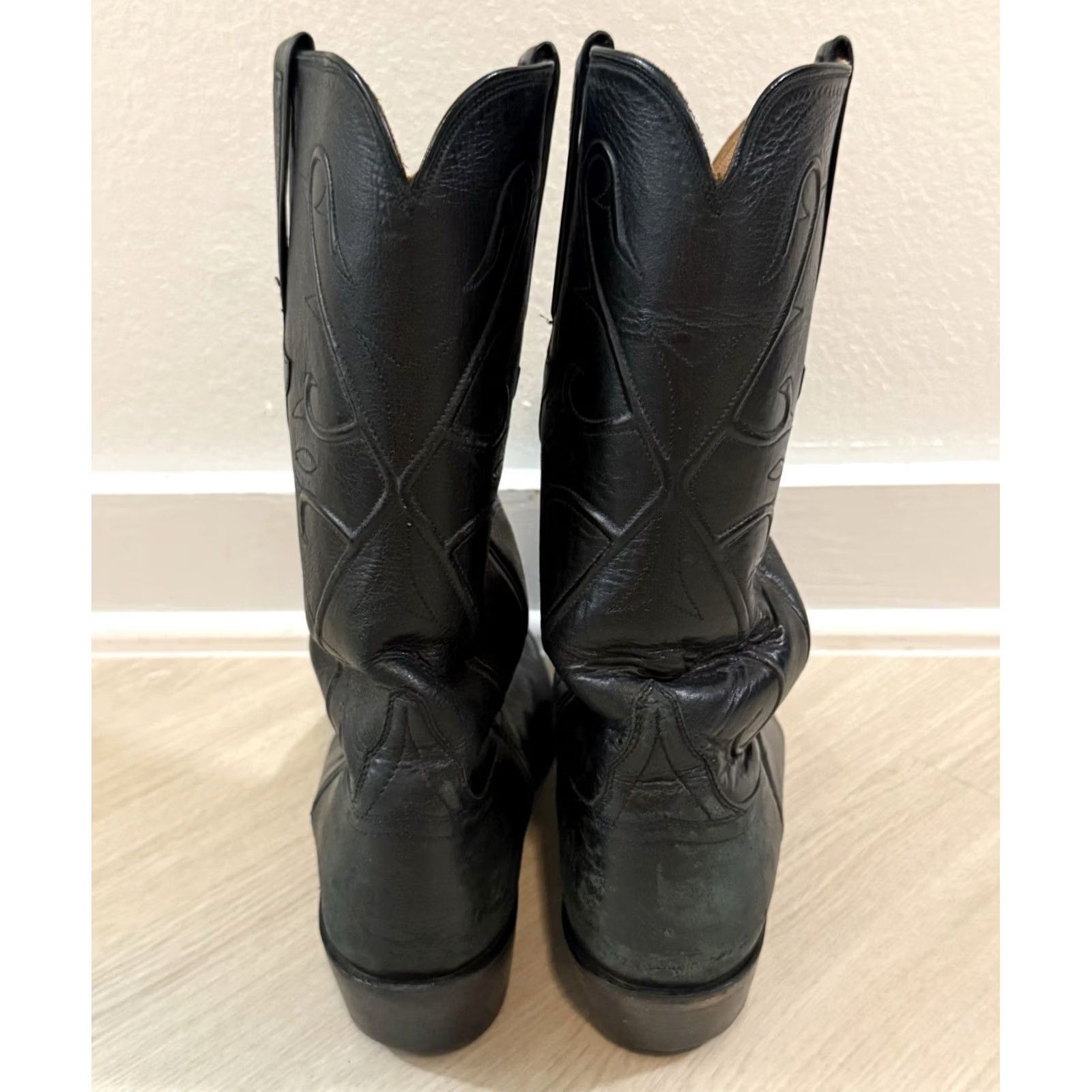 Roper VINTAGE Lucchese Men’s HandMade Classics Roper Cowboy Boots Size 8.5 Leather Mid-Calf USA 90s Western L1501 Mens Size US 9 / EU 42 - 3 Thumbnail