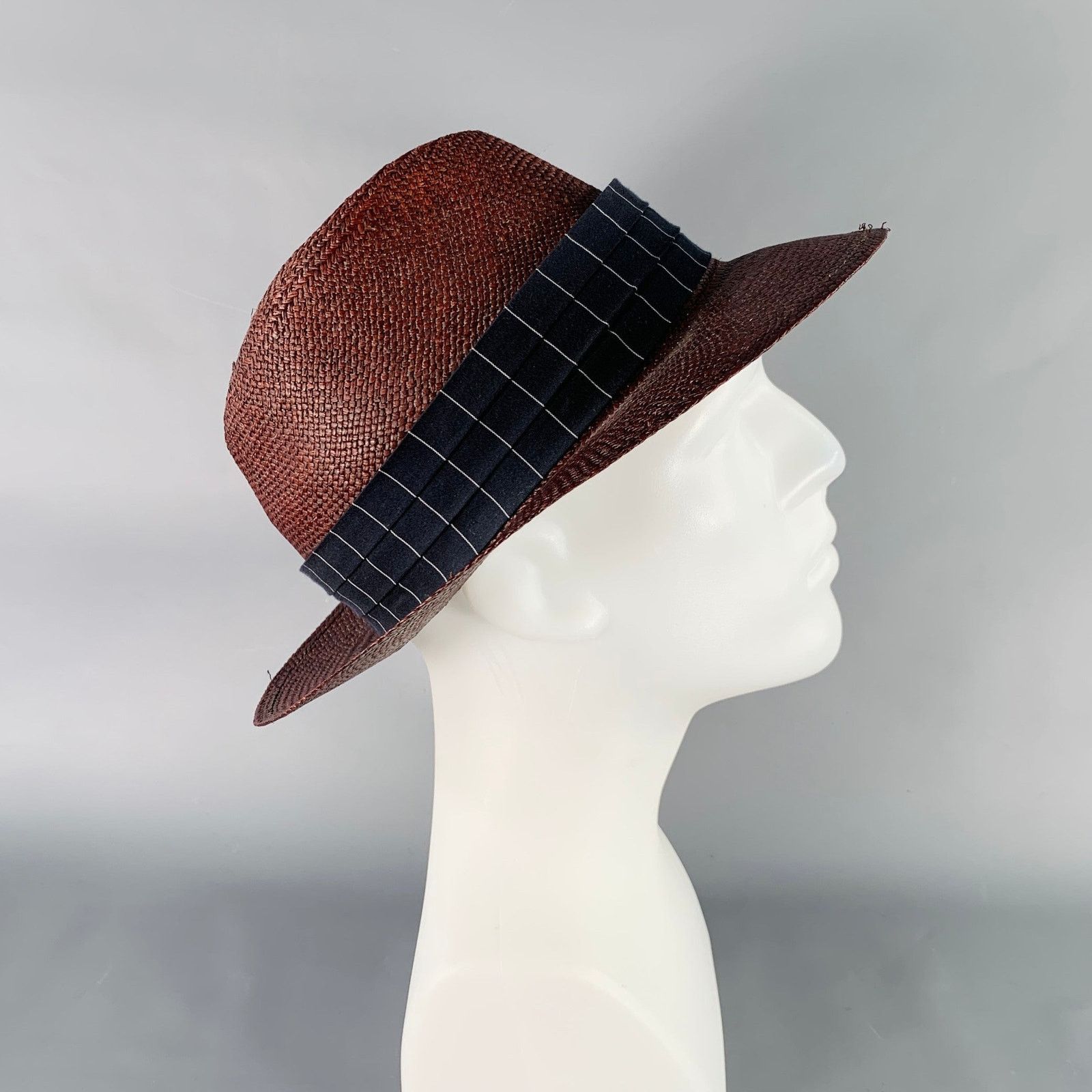 Adam Kimmel ADAM KIMMEL Size L Brown Woven Straw Panama Hat Size ONE SIZE - 3 Thumbnail
