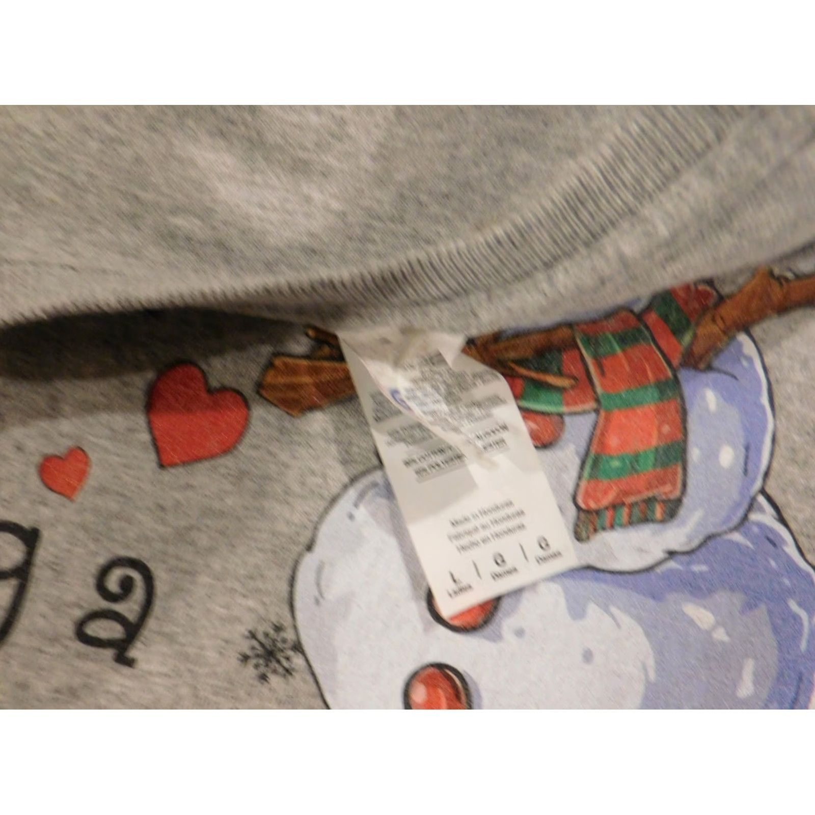 Croft & Barrow Croft & Barrow Christmas Womens Shirt L Gray Raglan Pocket Crew Neck Short Sleeve Blouse Modern Theme Winter Holiday Womens Size L / US 10 / IT 46 - 5 Thumbnail