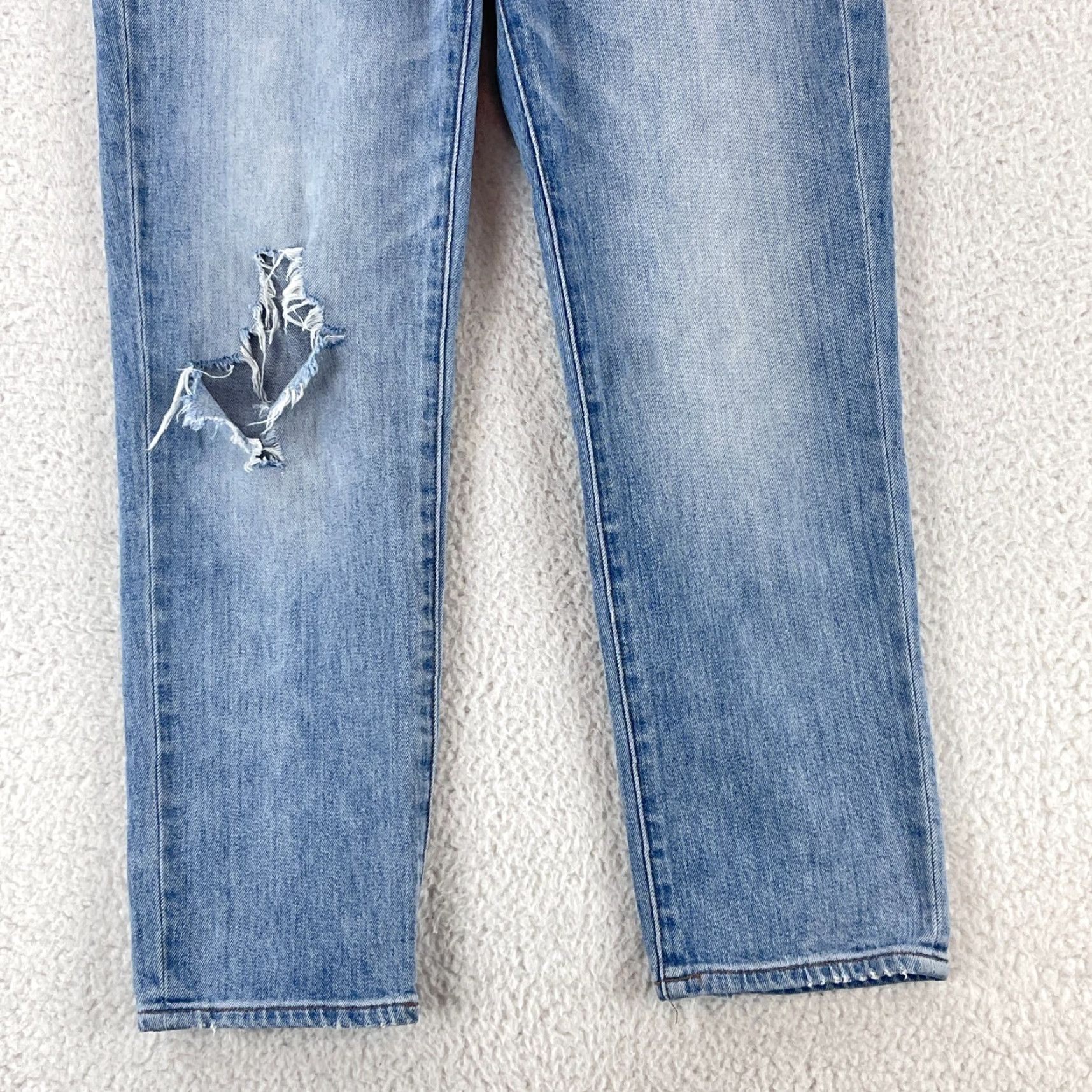 J.Crew J.CREW Jeans Womens Crop Mid-Rise Distressed Blue Denim Size 28 Pants 5-Pocket 26 Inseam Casual Vintage Inspired Size 28" / US 6 / IT 42 - 3 Thumbnail