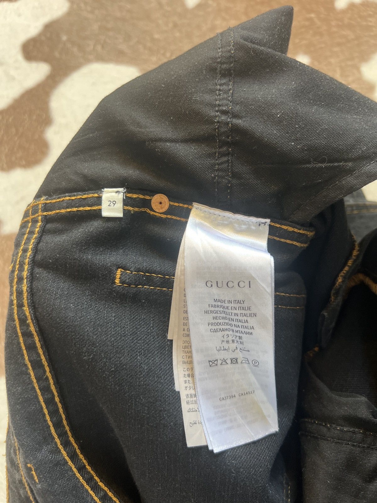 Gucci black embroidered gucci jeans Size US 29 - 10 Thumbnail