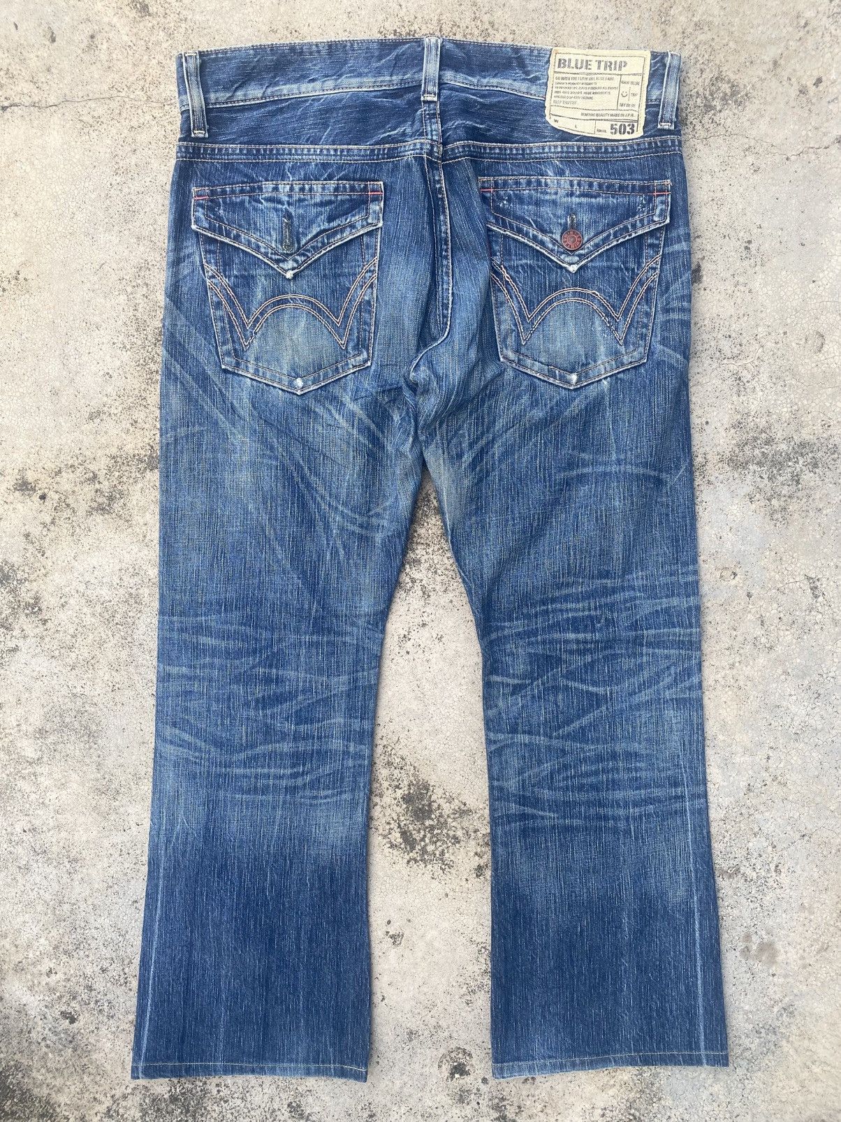 Edwin × If Six Was Nine × Vintage Vintage Flare Edwin Blue Trip Honeycomp Jeans Size US 36 / EU 52 - 15 Thumbnail