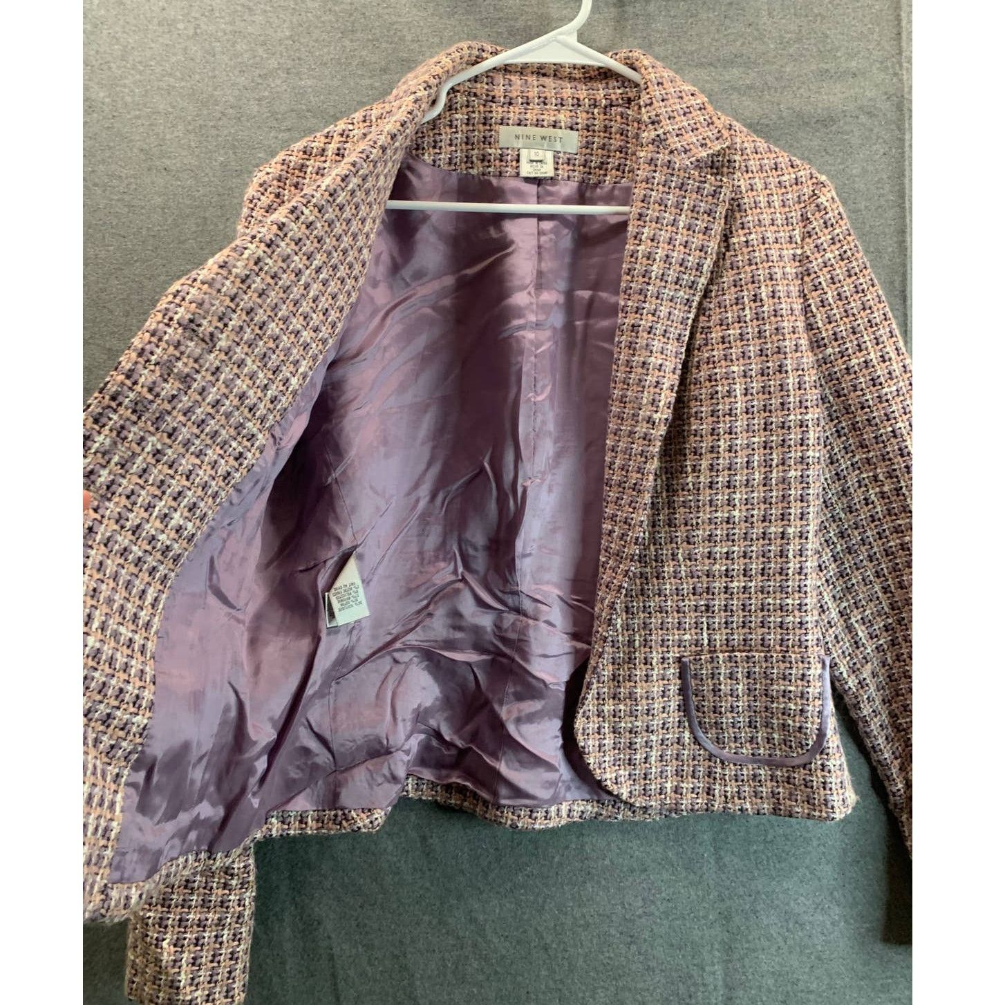 Nine West Nine West Tweed Pattern Womens Size 10 Pink Top Blazer Size L / US 10 / IT 46 - 1 Thumbnail