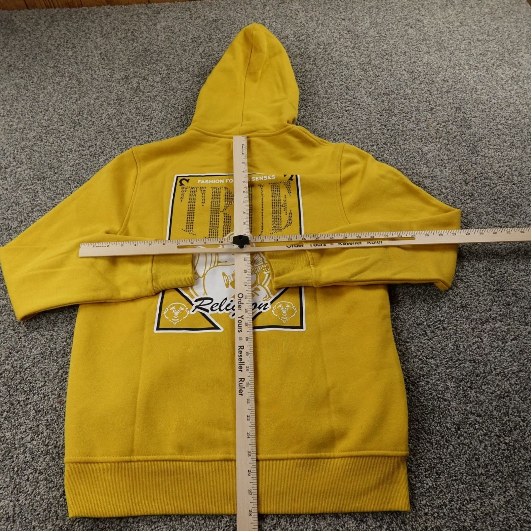 True Religion NEW True Religion Hoodie Mens L Yellow Buddha Full Zip Sweatshirt Sweater Jacket Size US L / EU 52-54 / 3 - 6 Thumbnail