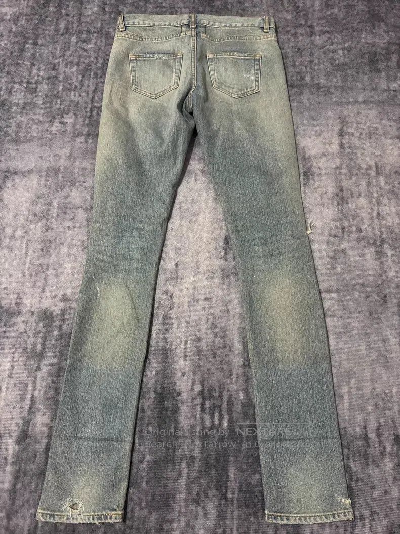 Saint Laurent Paris Saint Laurent Paris Light Blue and Yellow Mud Ripped Big D Size 25" / US 0 / IT 36 - 2 Thumbnail