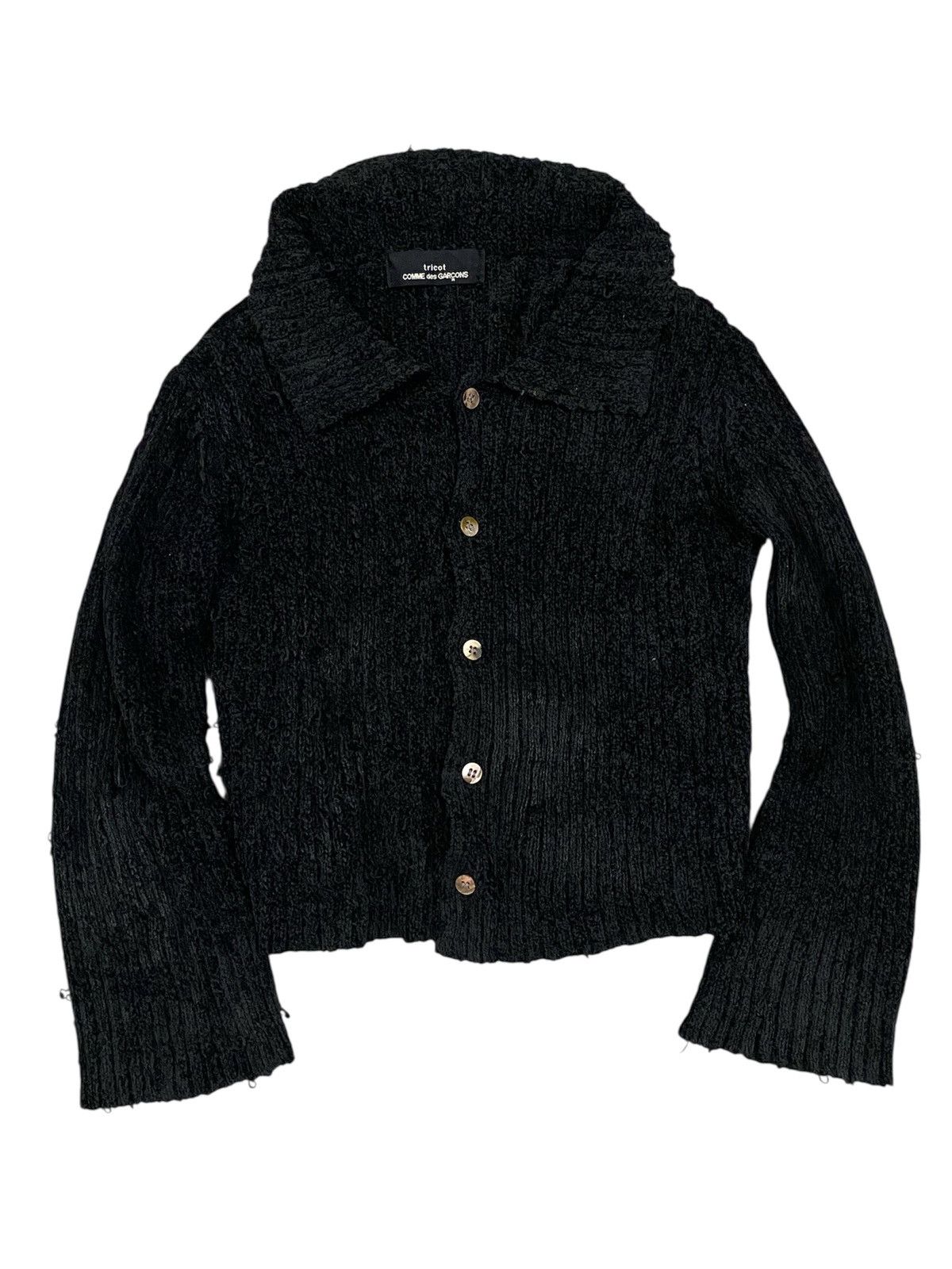 Comme des Garcons Comme des Garçons Tricot Vintage Black Boucle Knit Cardigan Size M / US 6-8 / IT 42-44 - 2 Thumbnail