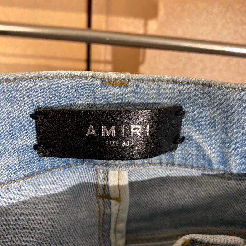 Amiri Amiri Washed Blue Destroyed Side Stripe Patch Logo Denim P Size US 30 / EU 46 - 3 Thumbnail