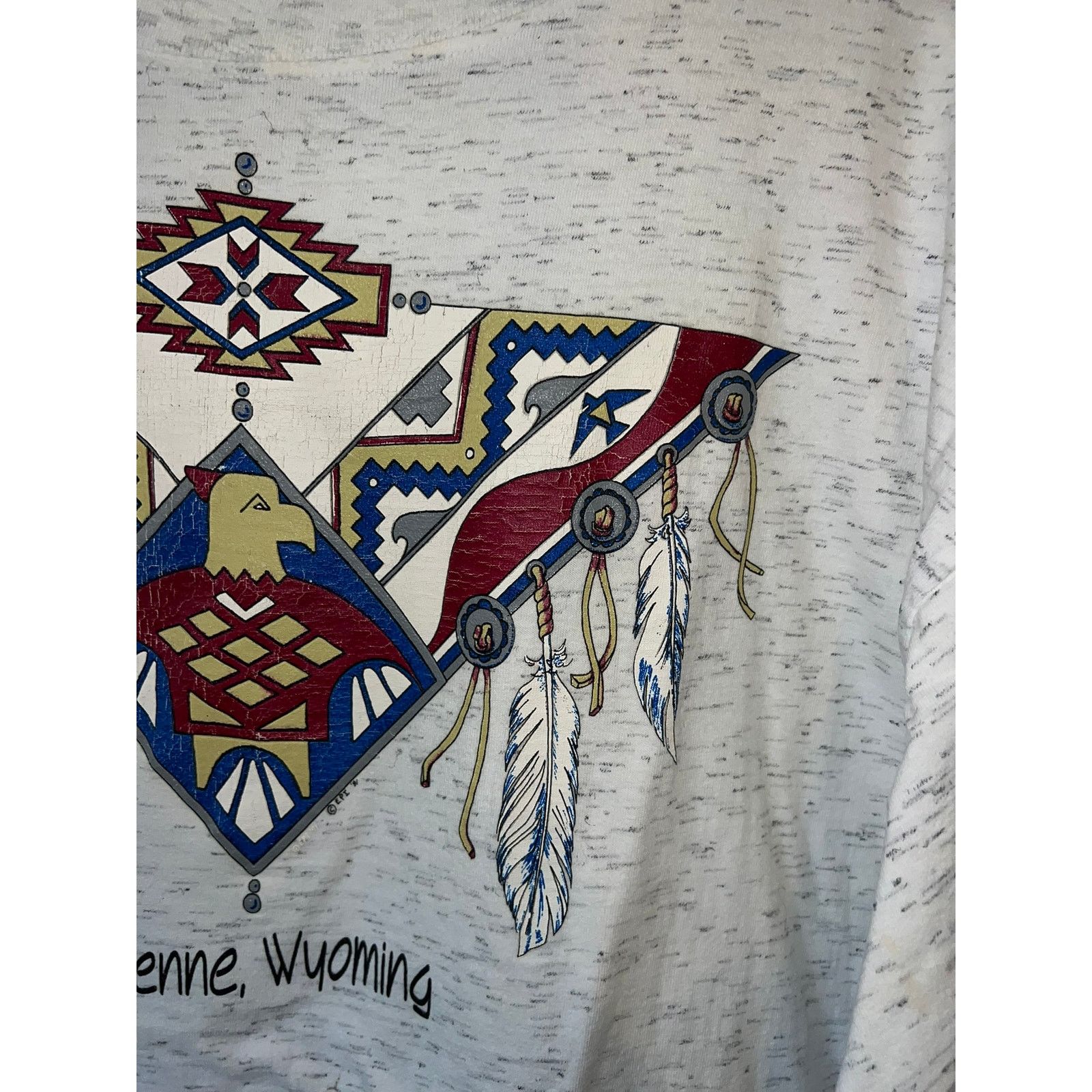 Vintage Vintage Cheyenne Shirt WY Wyoming Gray Native Tee VTG 2XL Size US XXL / EU 58 / 5 - 4 Thumbnail