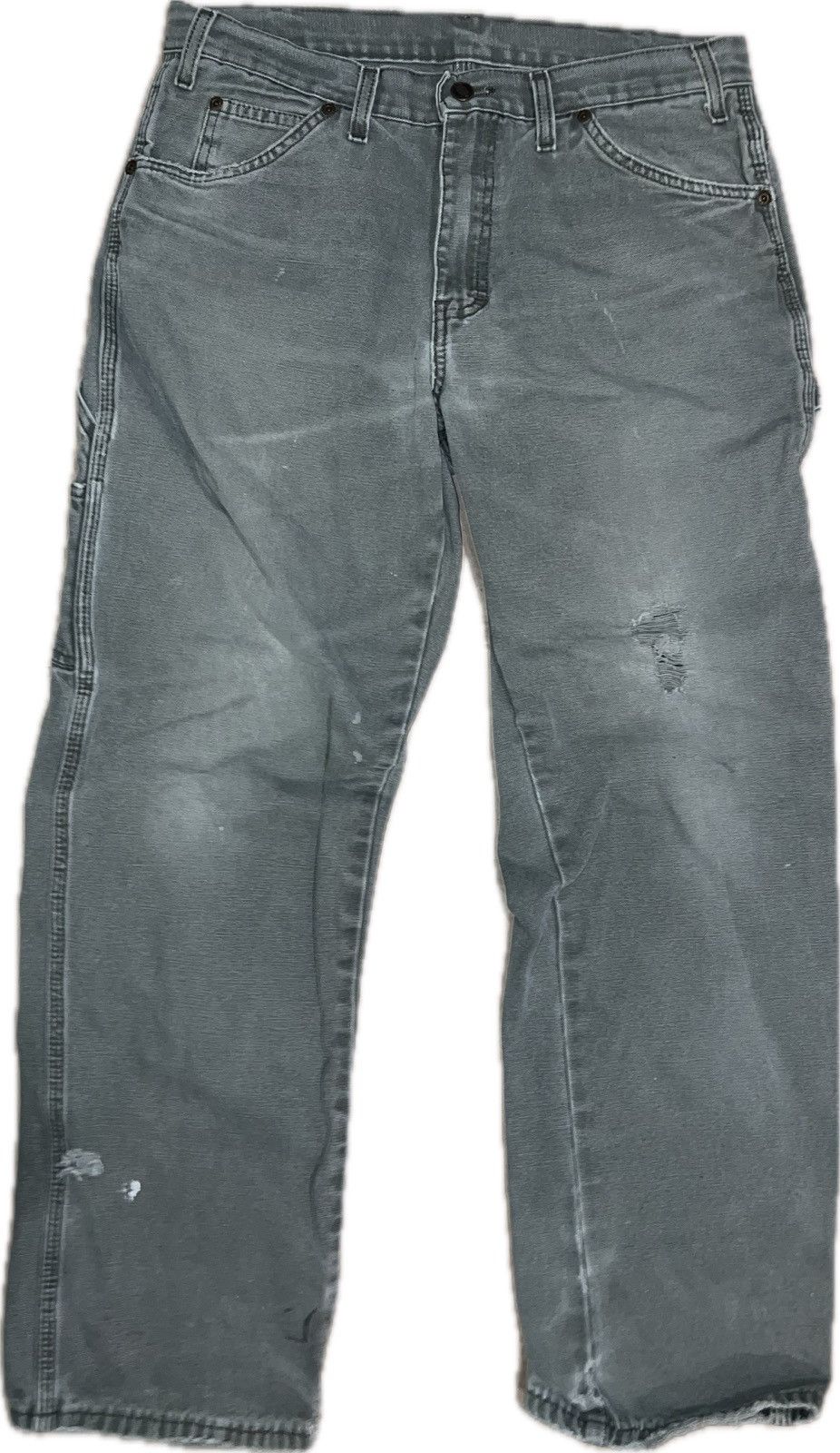 Dickies Vintage Dickies Distressed Carpenter Stone Grey Pants Size US 32 / EU 48 - 2 Thumbnail