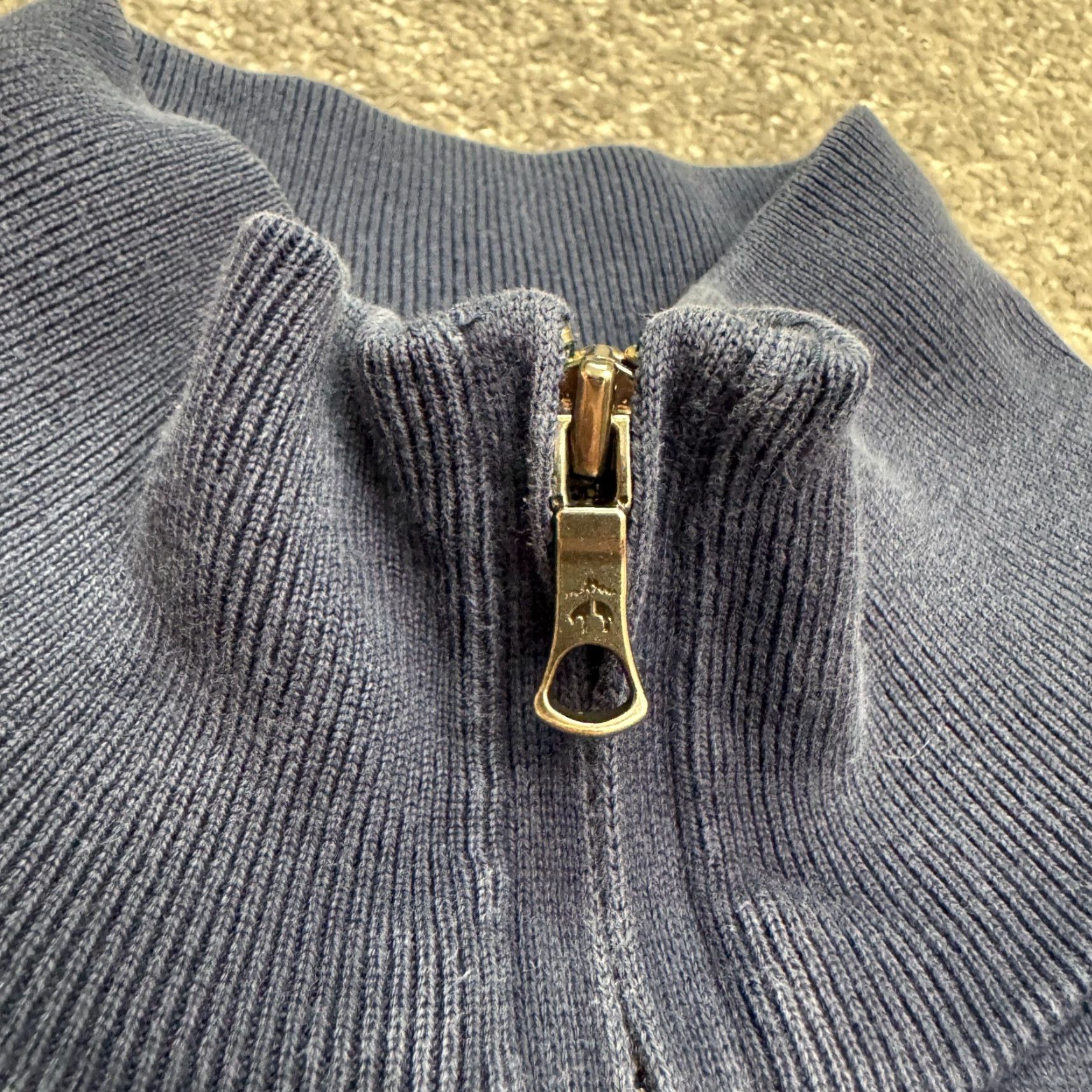 Brooks Brothers Brooks Brothers 1/2 Zip Pullover Sweatshirt Mens XXL Navy Blue Mock Neck Casual Knit Cotton Regular Long Sleeve Size US XXL / EU 58 / 5 - 5 Thumbnail