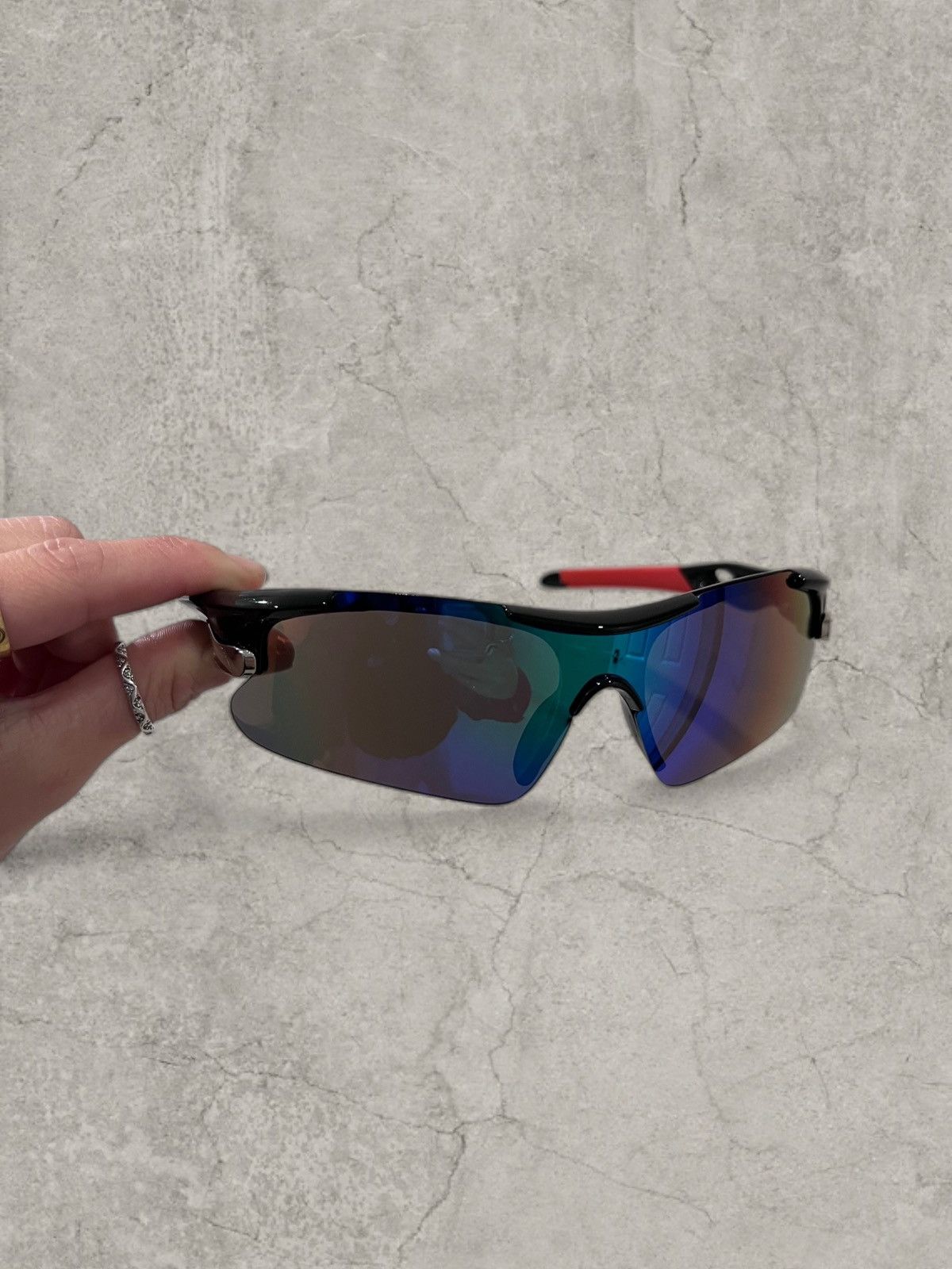 Japanese Brand Insane UV400 sport sunglasses, blue/black lense. One size. Size ONE SIZE - 3 Thumbnail